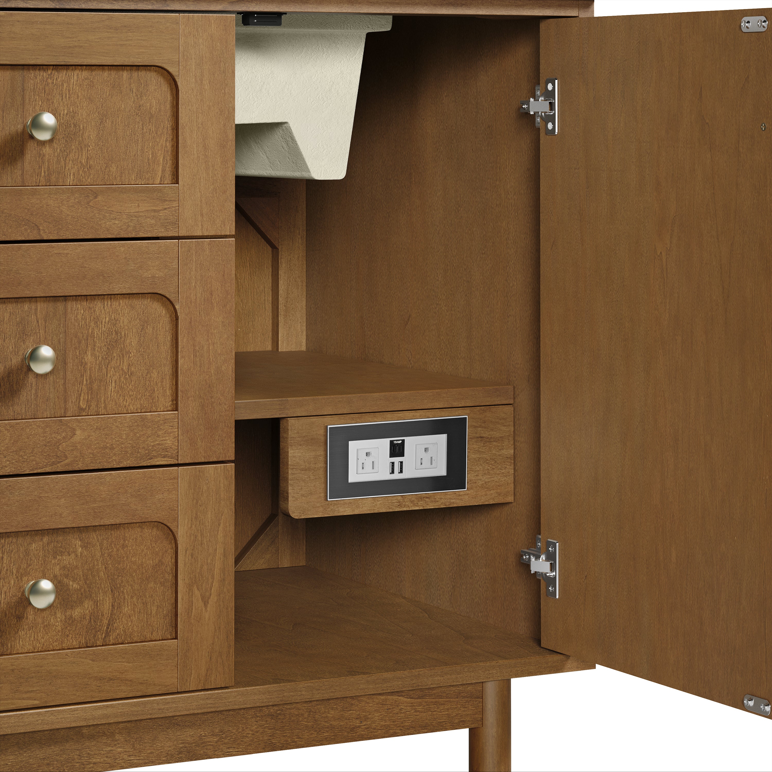 James Martin Laurent 60" Double Vanity in Honey Oak with 3cm Countertop