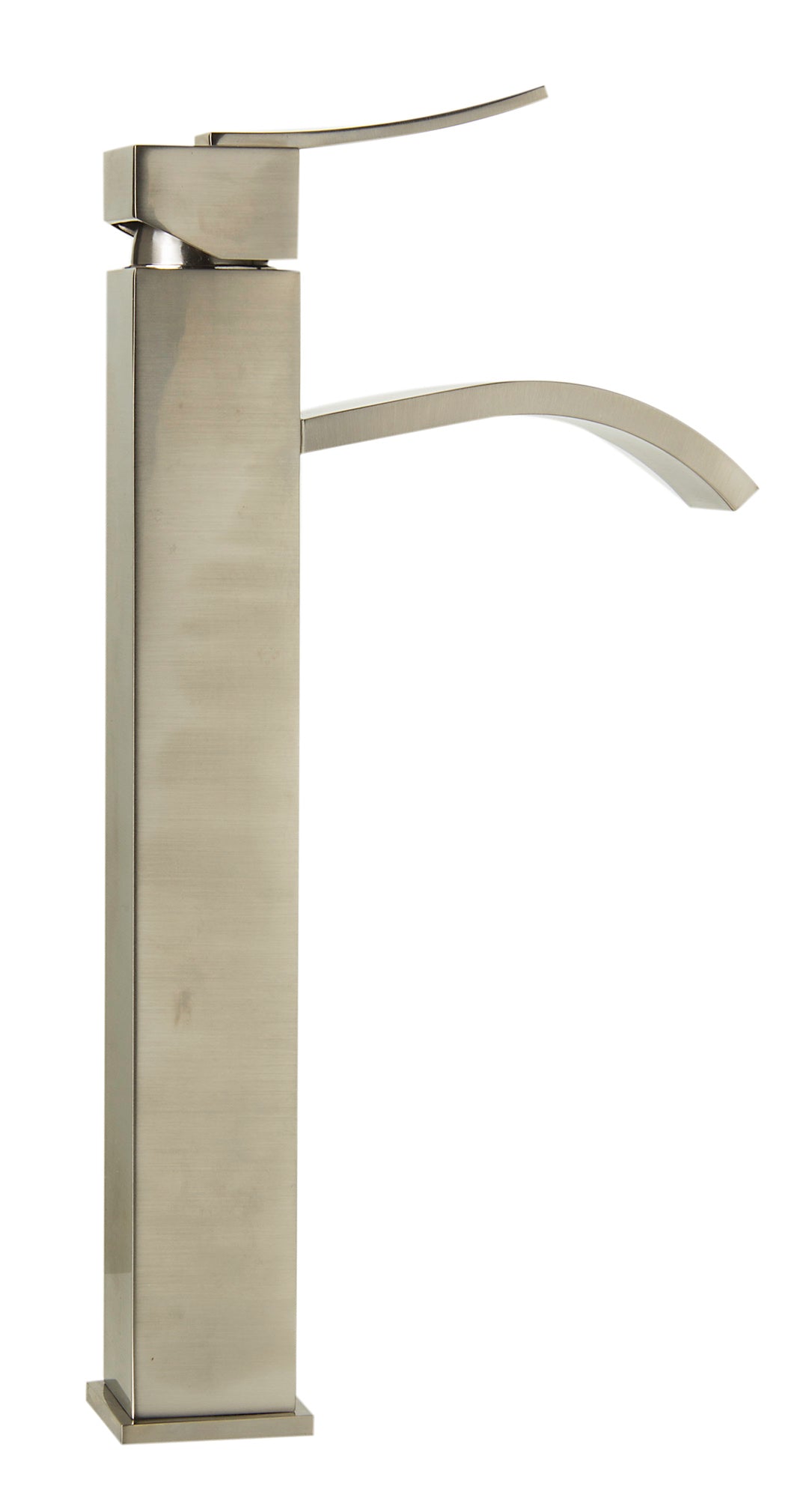 ALFI brand AB1158 Tall Square Body Curved Spout Single Lever Bathroom Faucet
