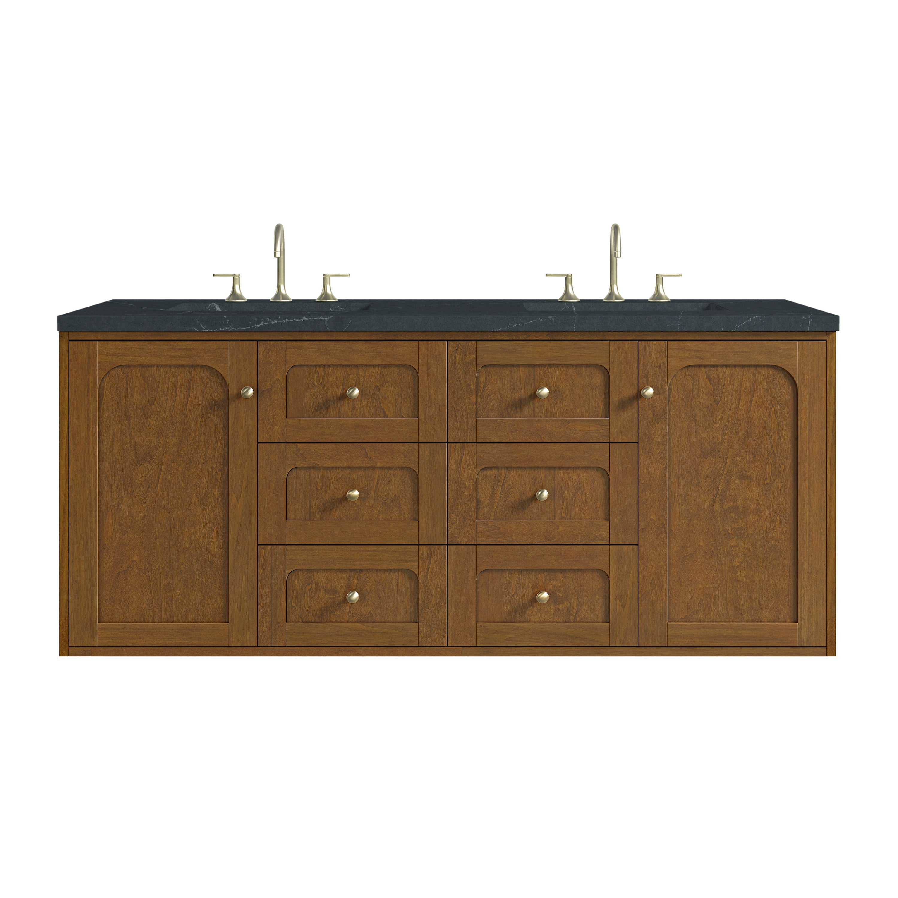 James Martin Laurent 60" Double Vanity in Honey Oak with 3cm Countertop