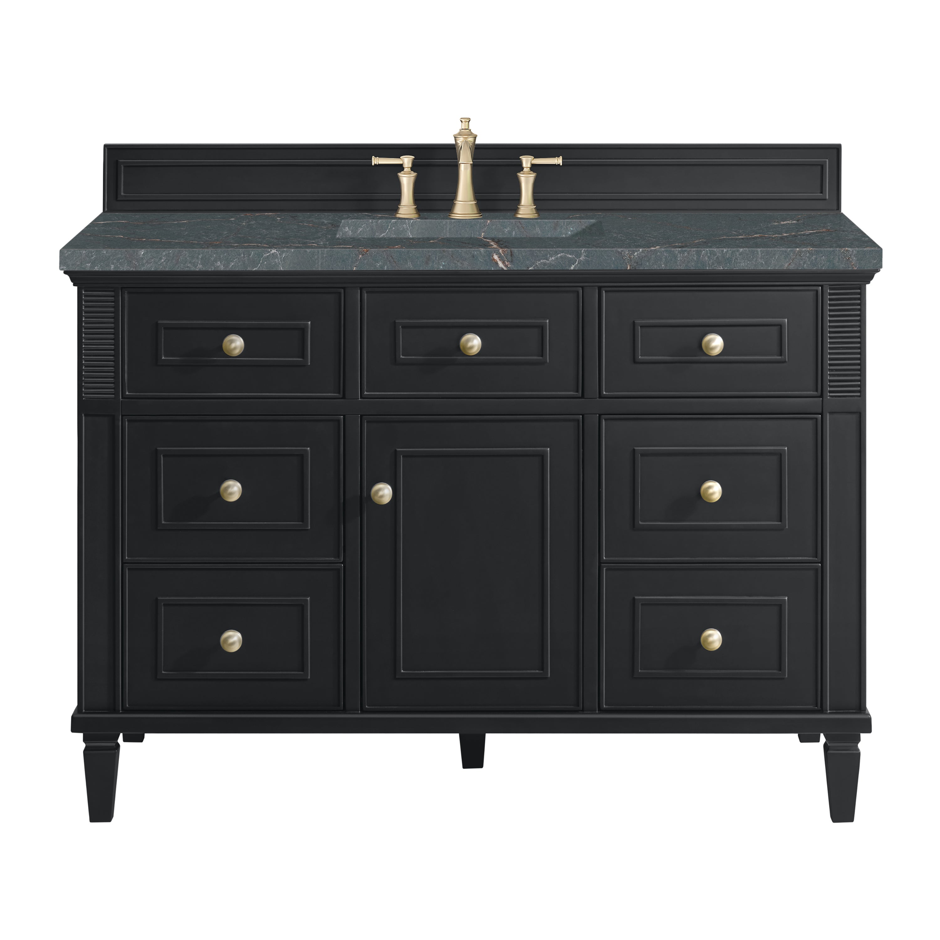 James Martin Lorelai 48" Single Vanity in Black Onyx with 3cm Countertop and FreePower Wireless Charger