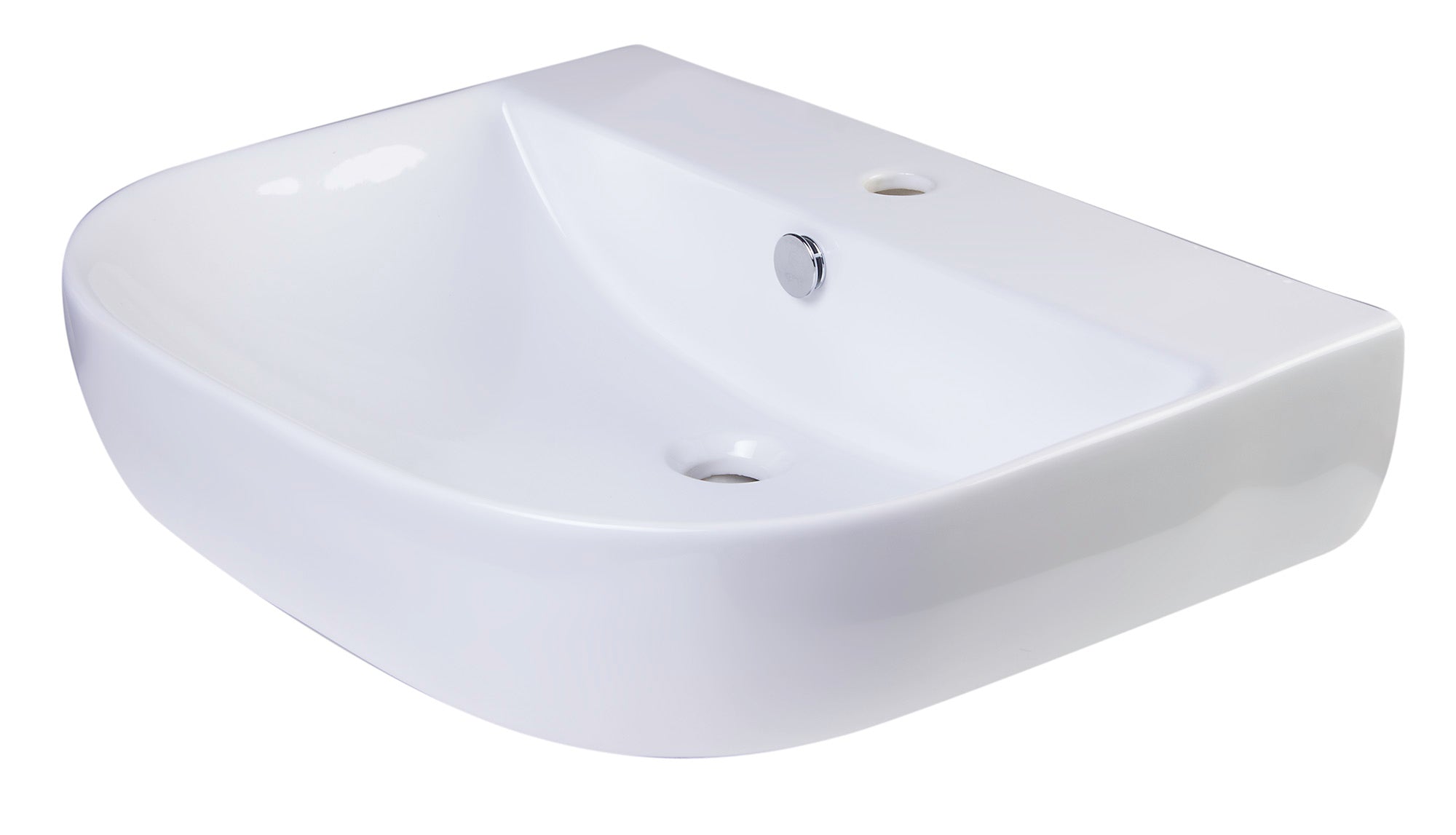 ALFI brand  AB111  24" White D-Bowl Porcelain Wall Mounted Bath Sink