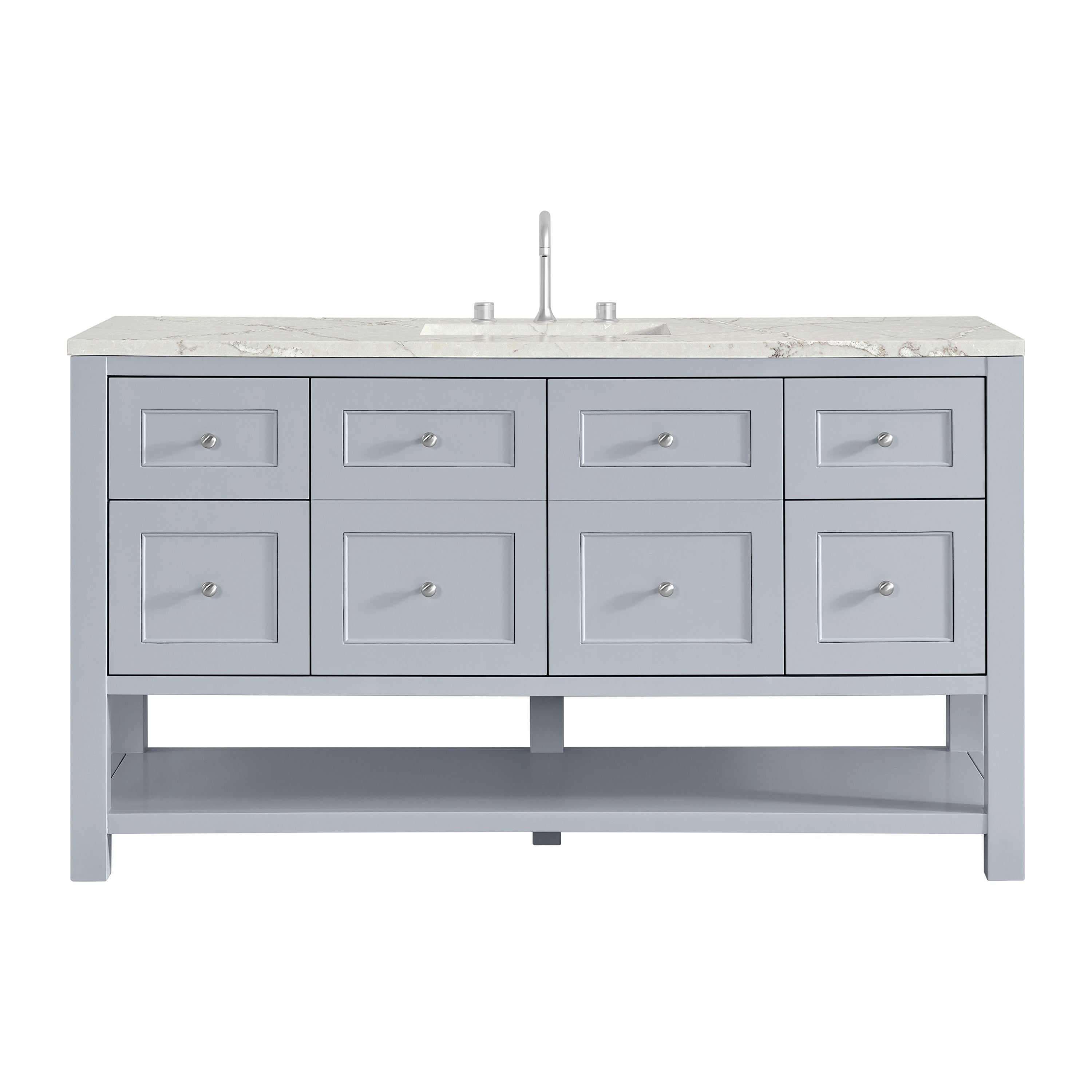 James Martin Breckenridge 60" Single Vanity in Serenity Blue with 3cm Countertop