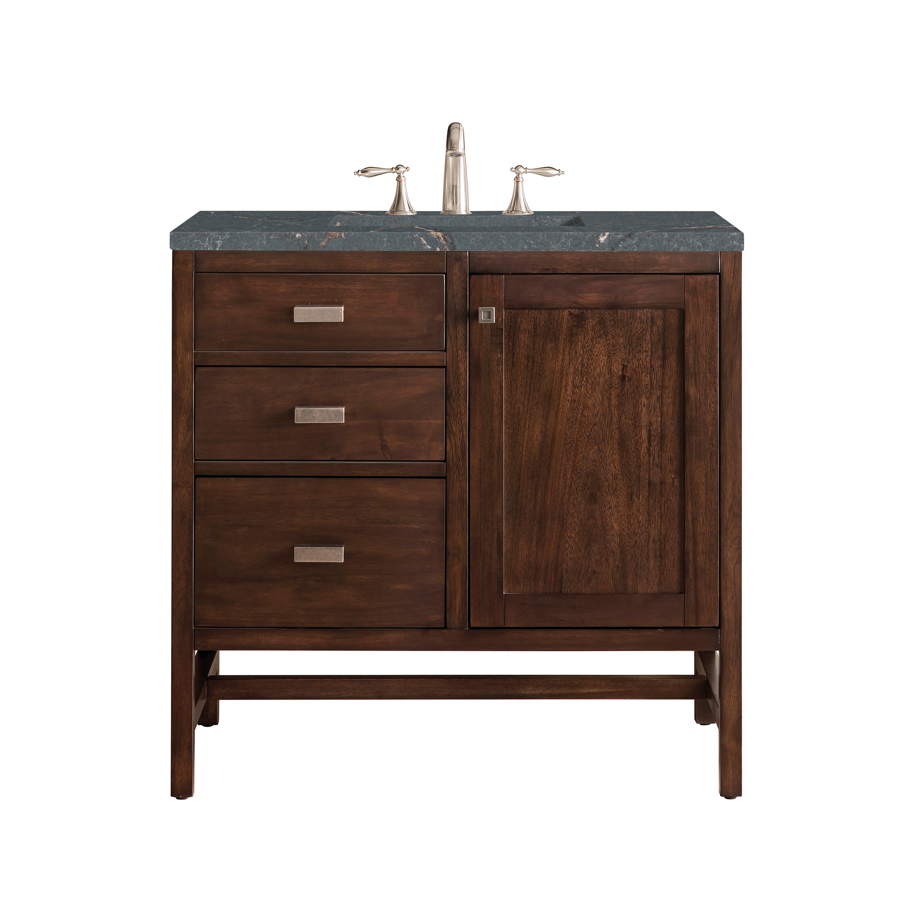 James Martin Addison 36" Single Vanity in Mid-Century Acacia with 3cm Countertop