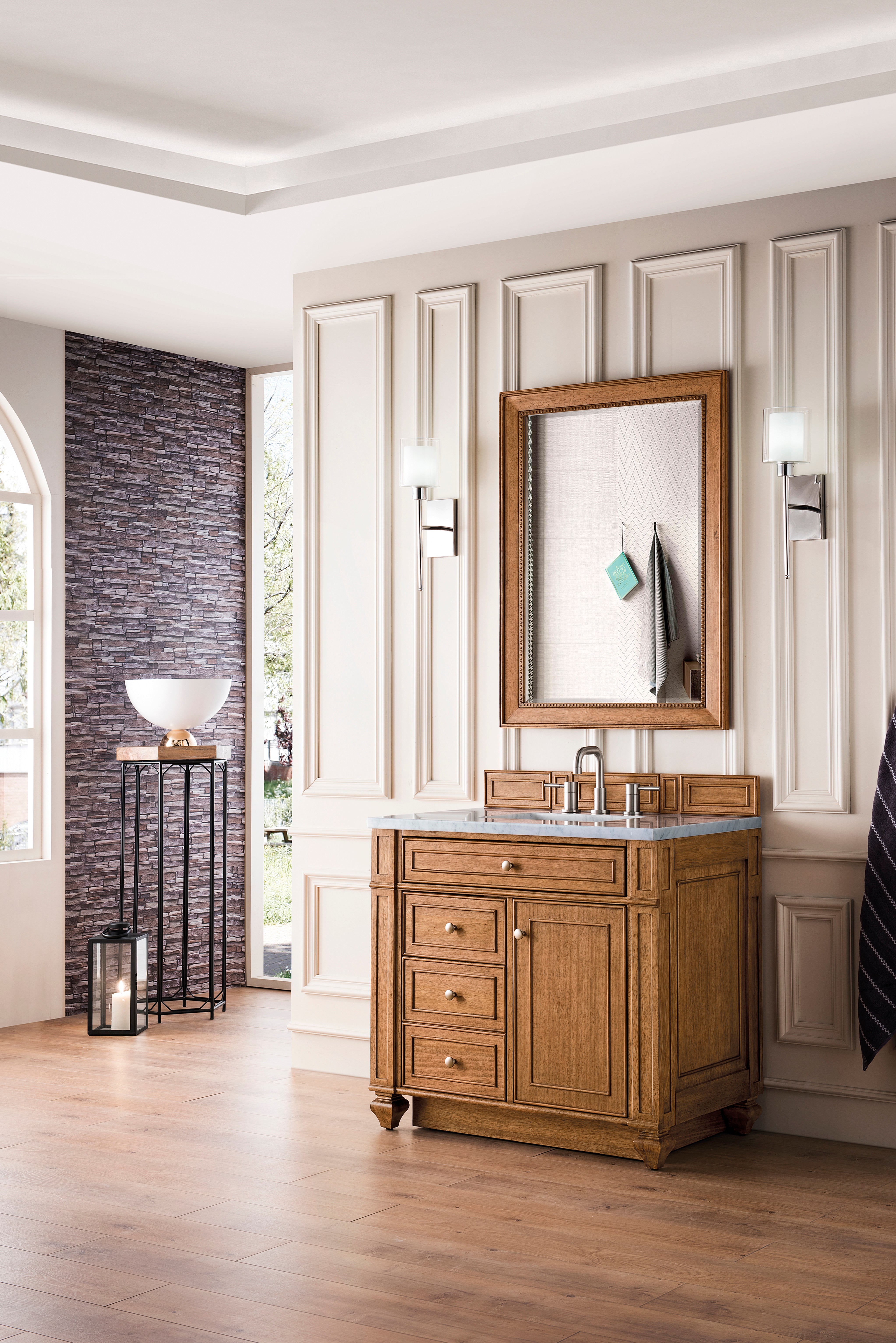 James Martin Bristol 36" Single Vanity in Saddle Brown with 3cm Countertop