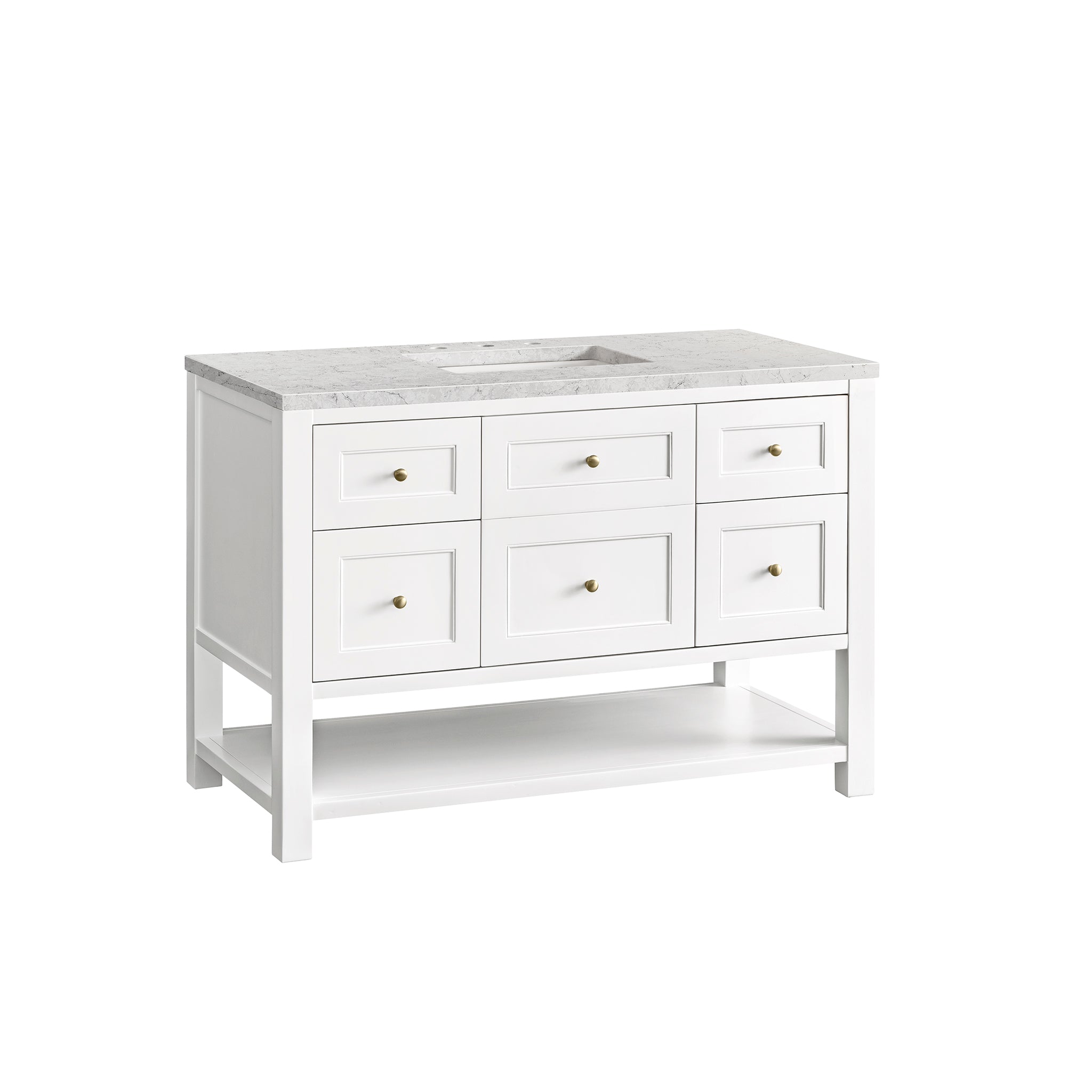 James Martin Breckenridge 48" Single Vanity in Bright White with 3cm Countertop