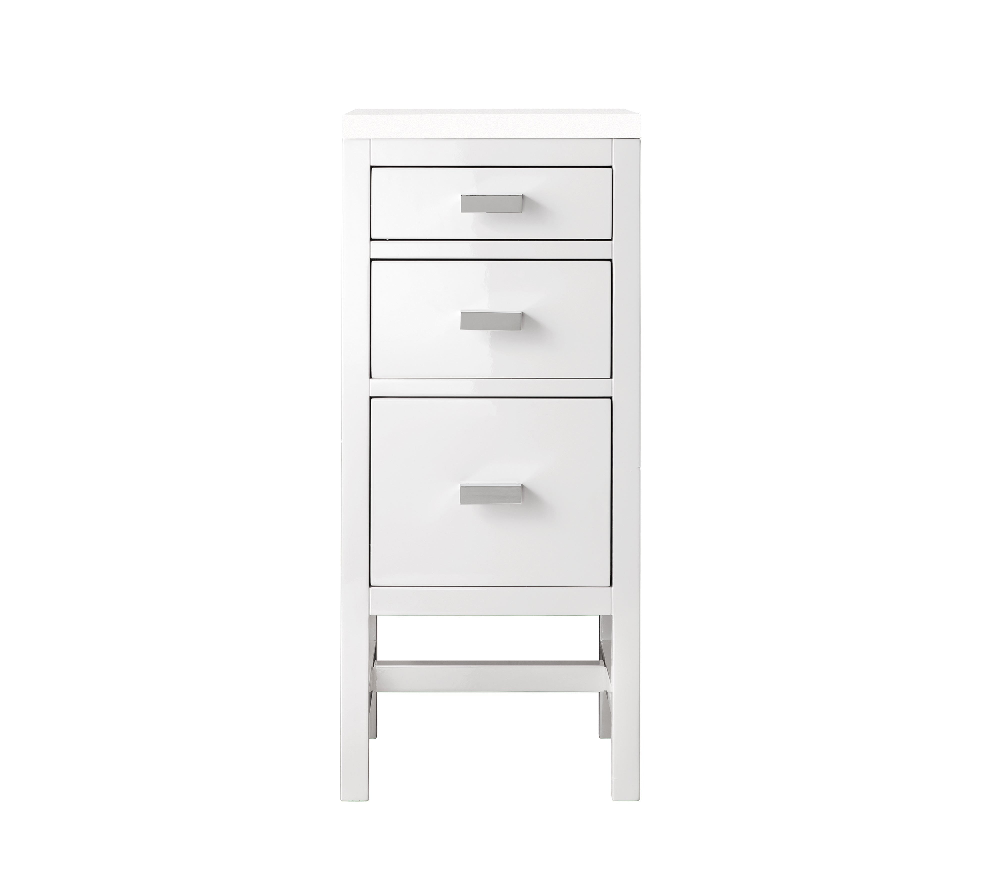 James Martin Addison 15" Base Cabinet in Glossy White with 3cm Countertop