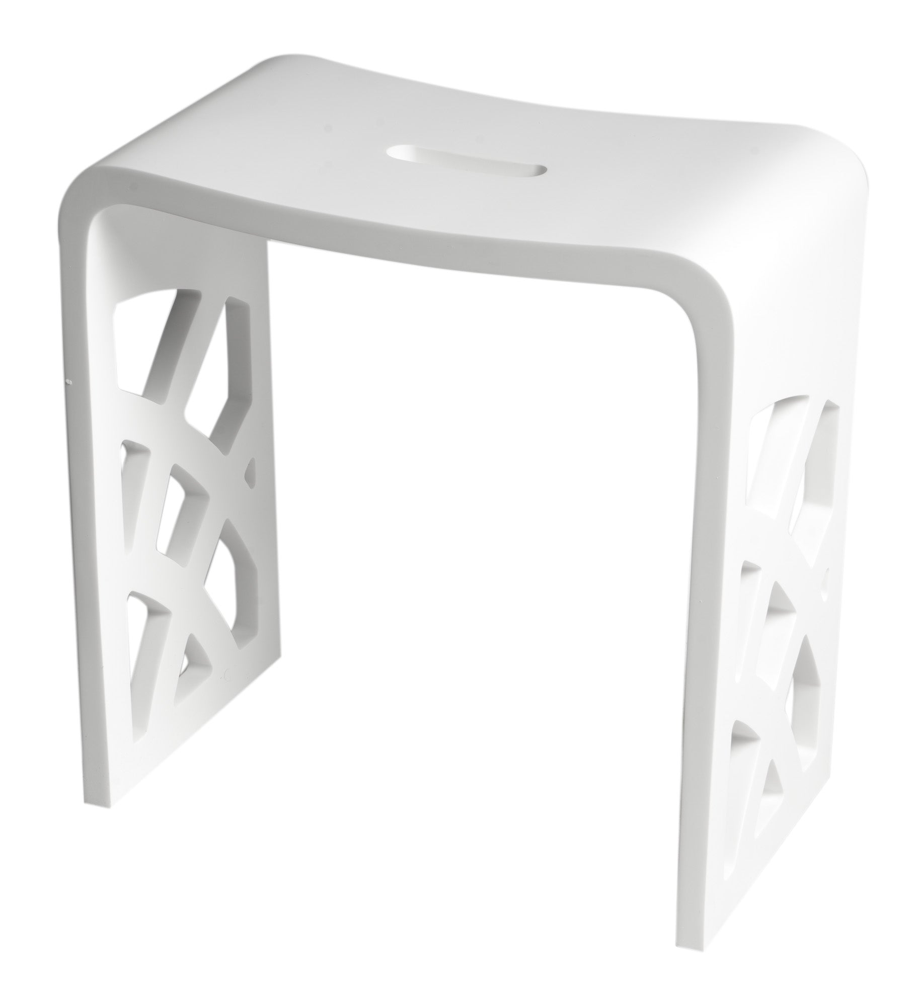 ALFI brand  ABST88 Designer White Matte Solid Surface Resin Bathroom / Shower Stool