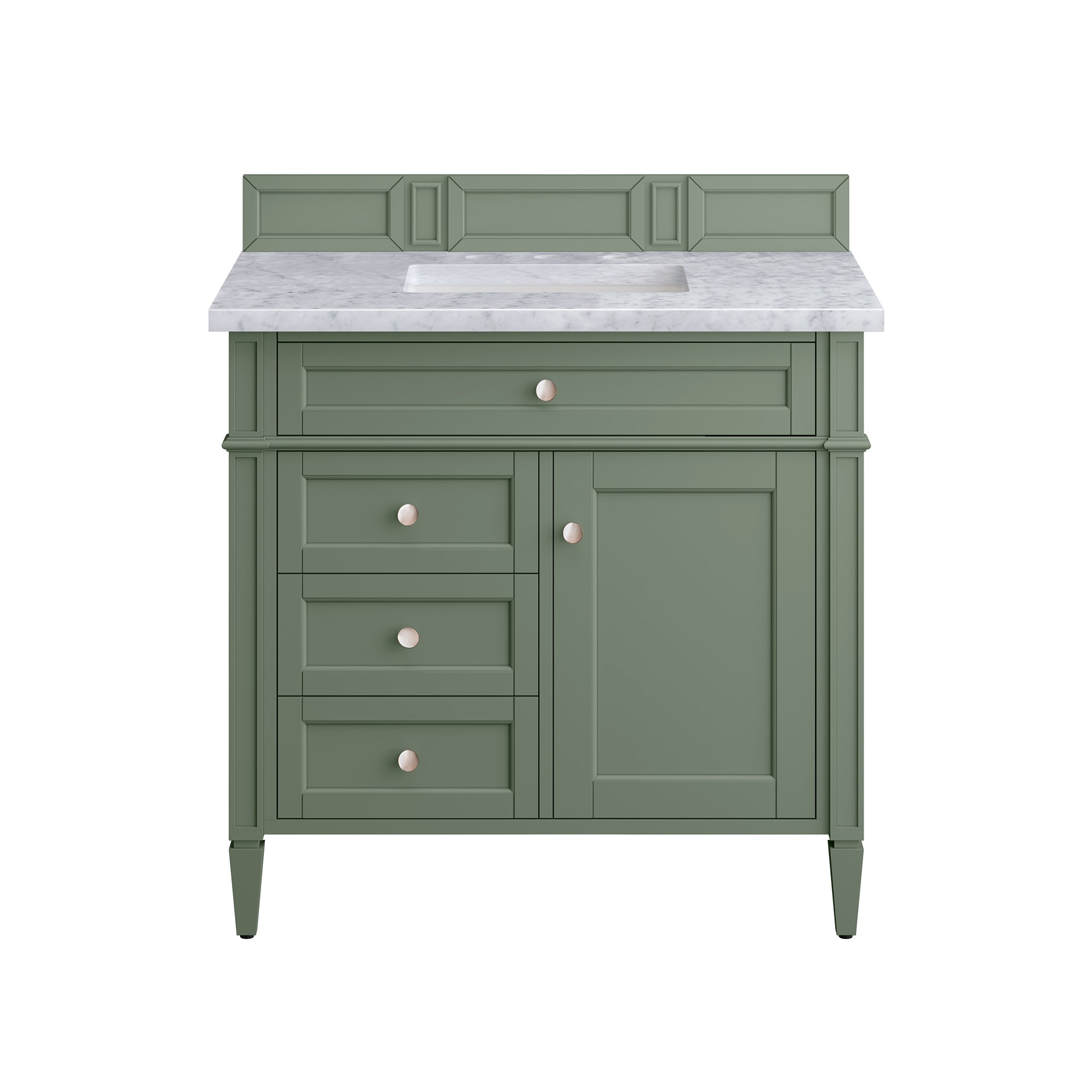 James Martin Brittany 36" Single Vanity in Smokey Celadon with 3cm Countertop