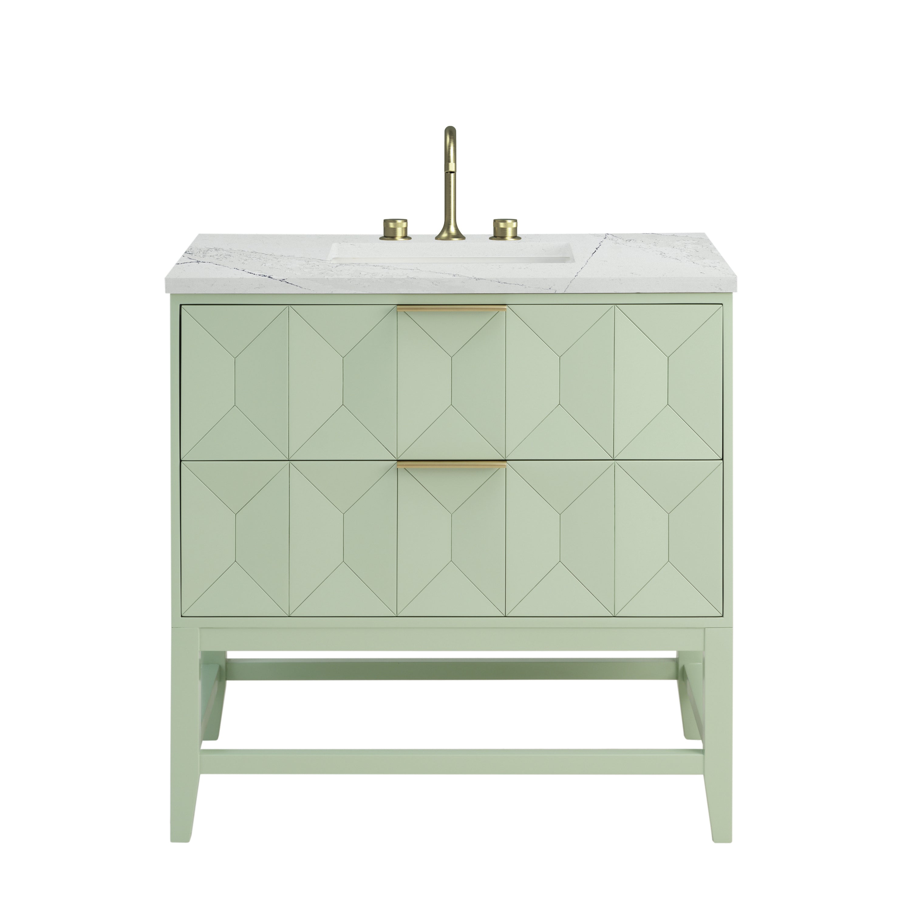James Martin Emmeline 36" Single Vanity in Pistachio with 3cm Countertop