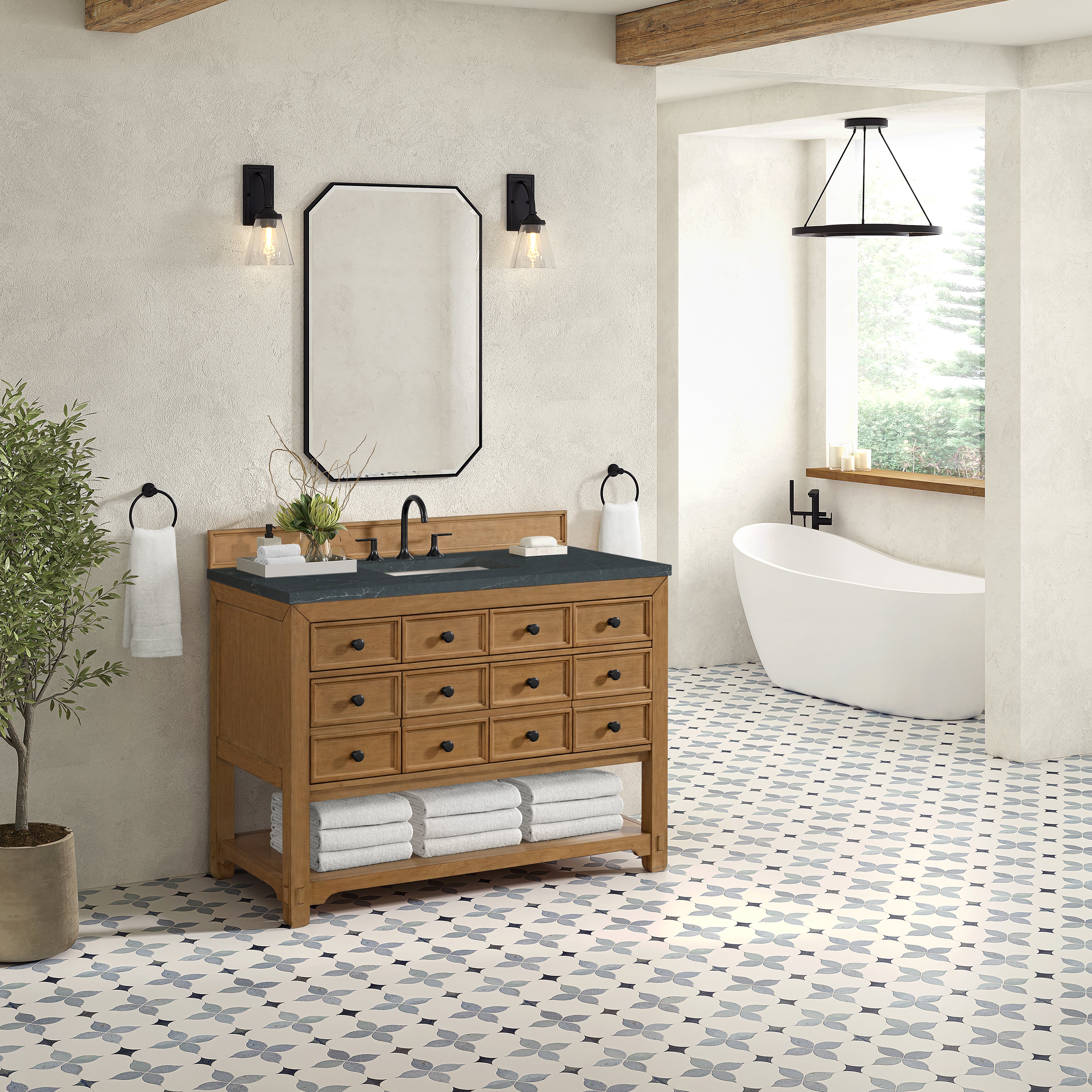 James Martin Malibu 48" Single Vanity in Amber Birch with 3cm Countertop