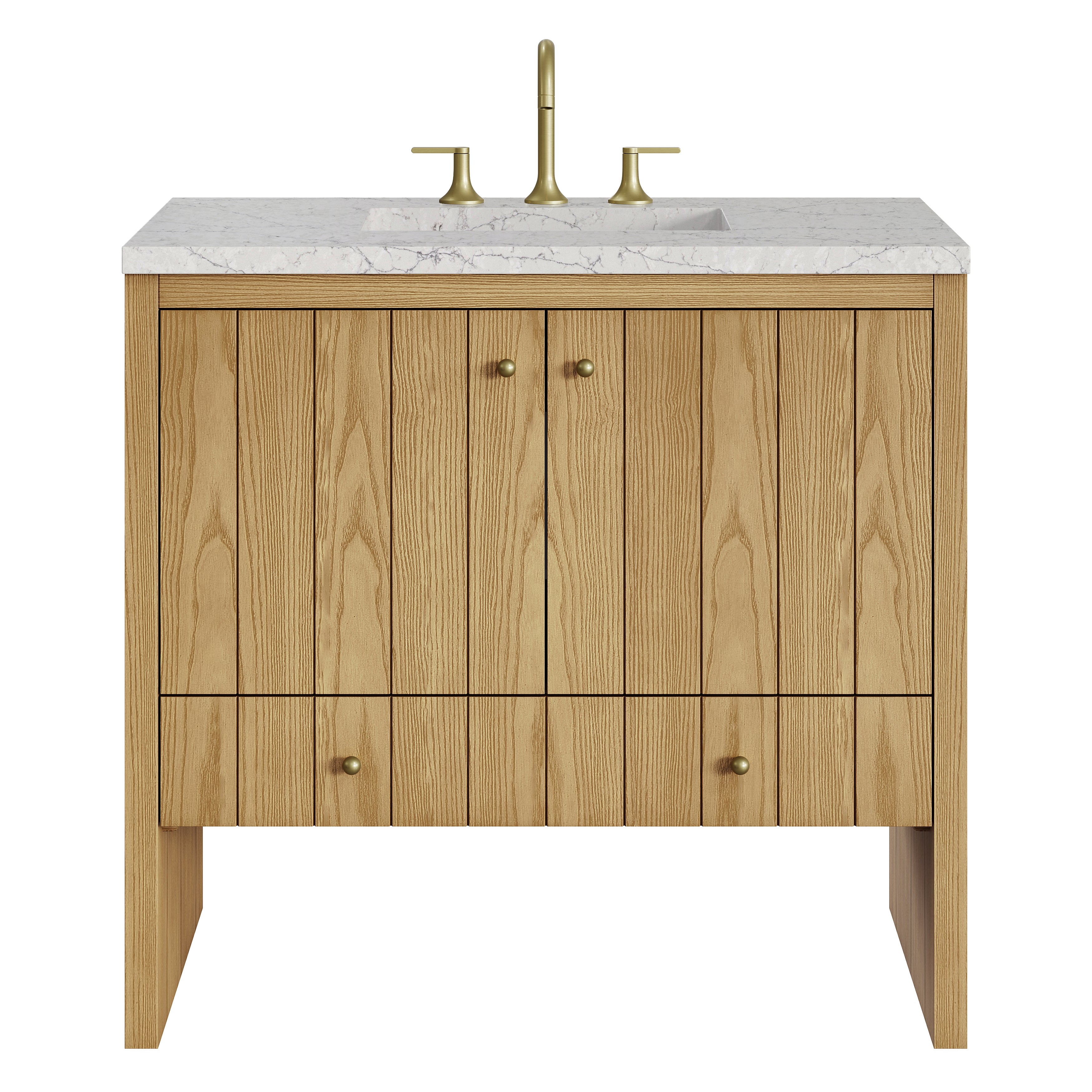James Martin Hudson 36" Single Vanity in Light Natural Oak with 3cm Countertop