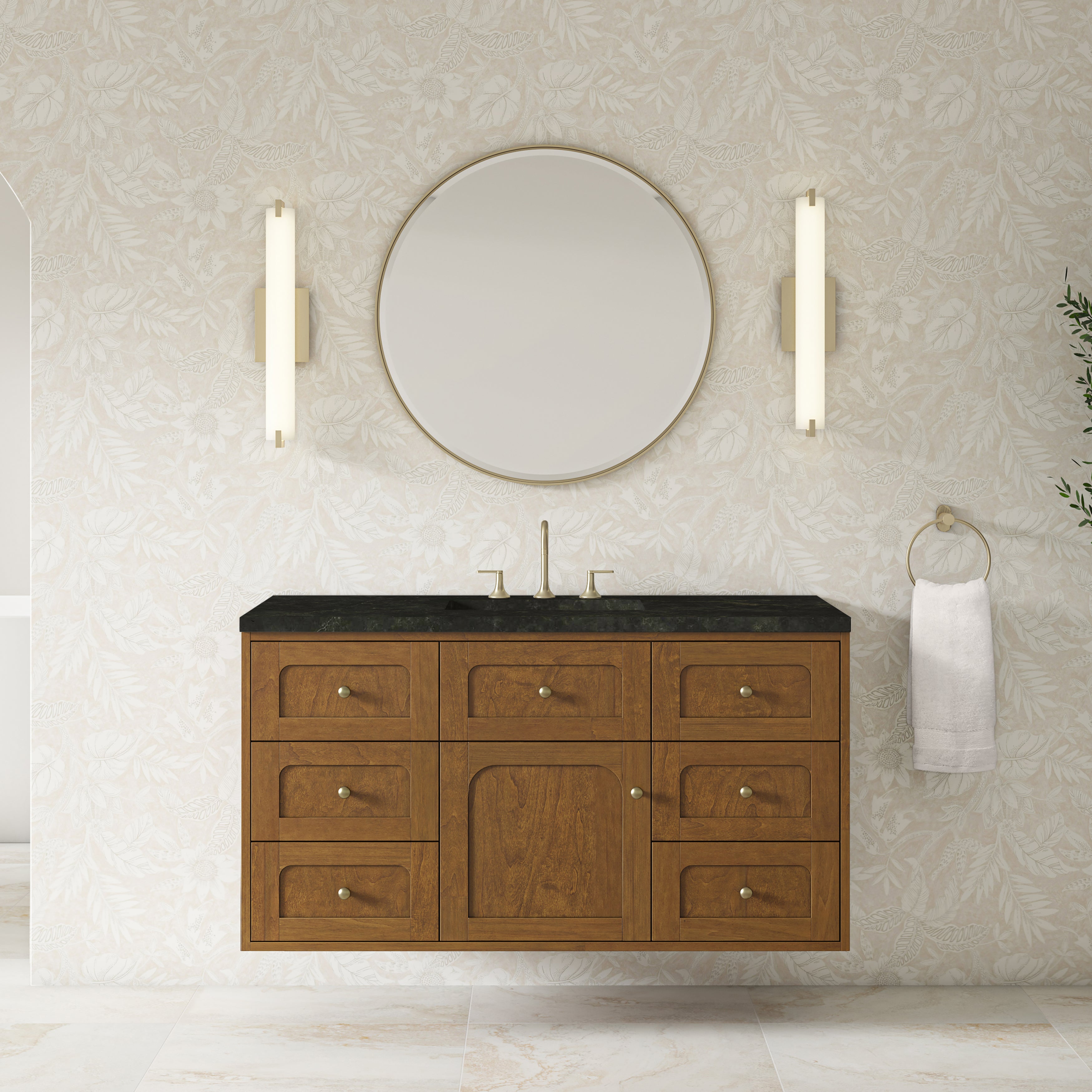 James Martin Laurent 48" Single Vanity in Honey Oak with 3cm Countertop