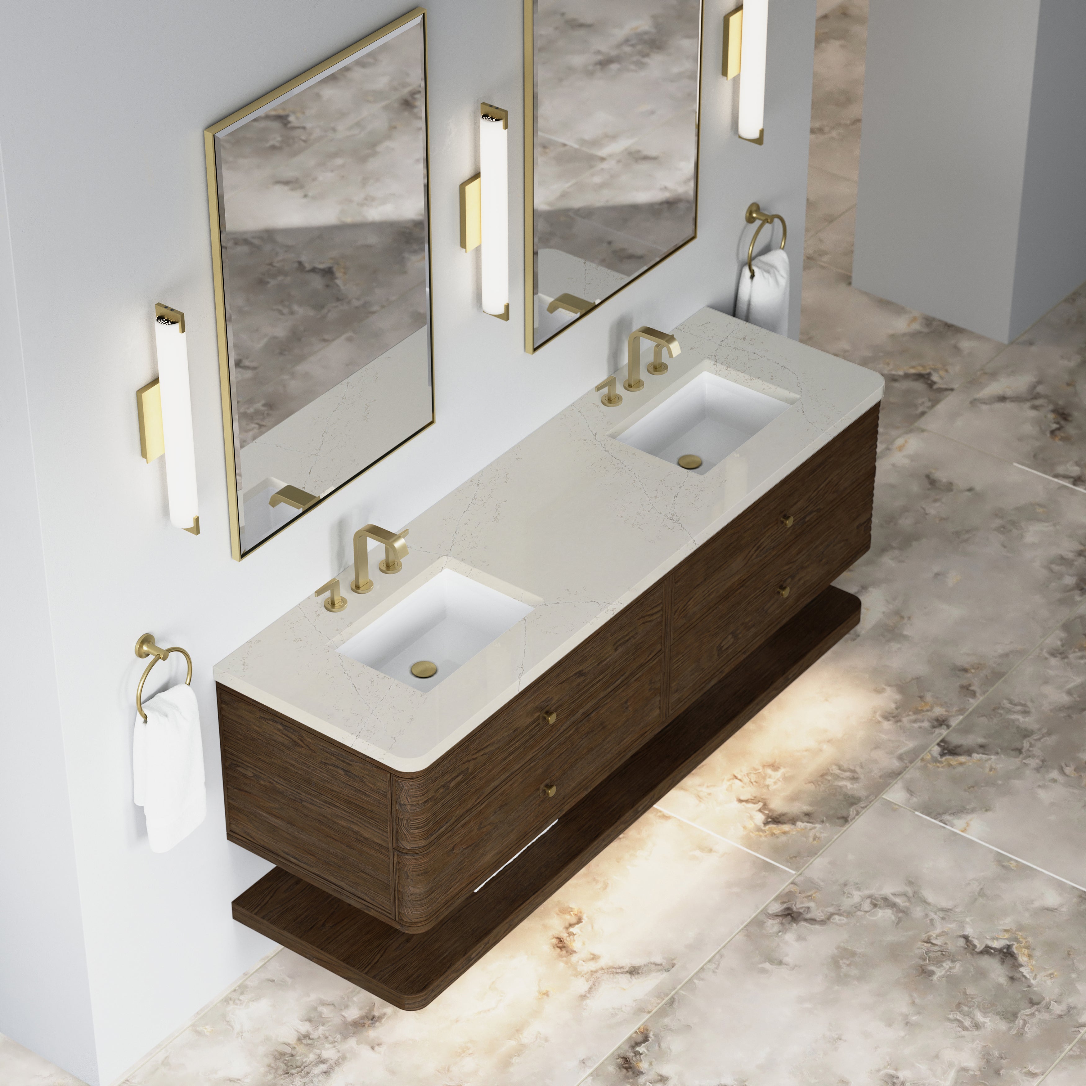 James Martin Allamari 72" Double Vanity in Sable with 3cm Countertop