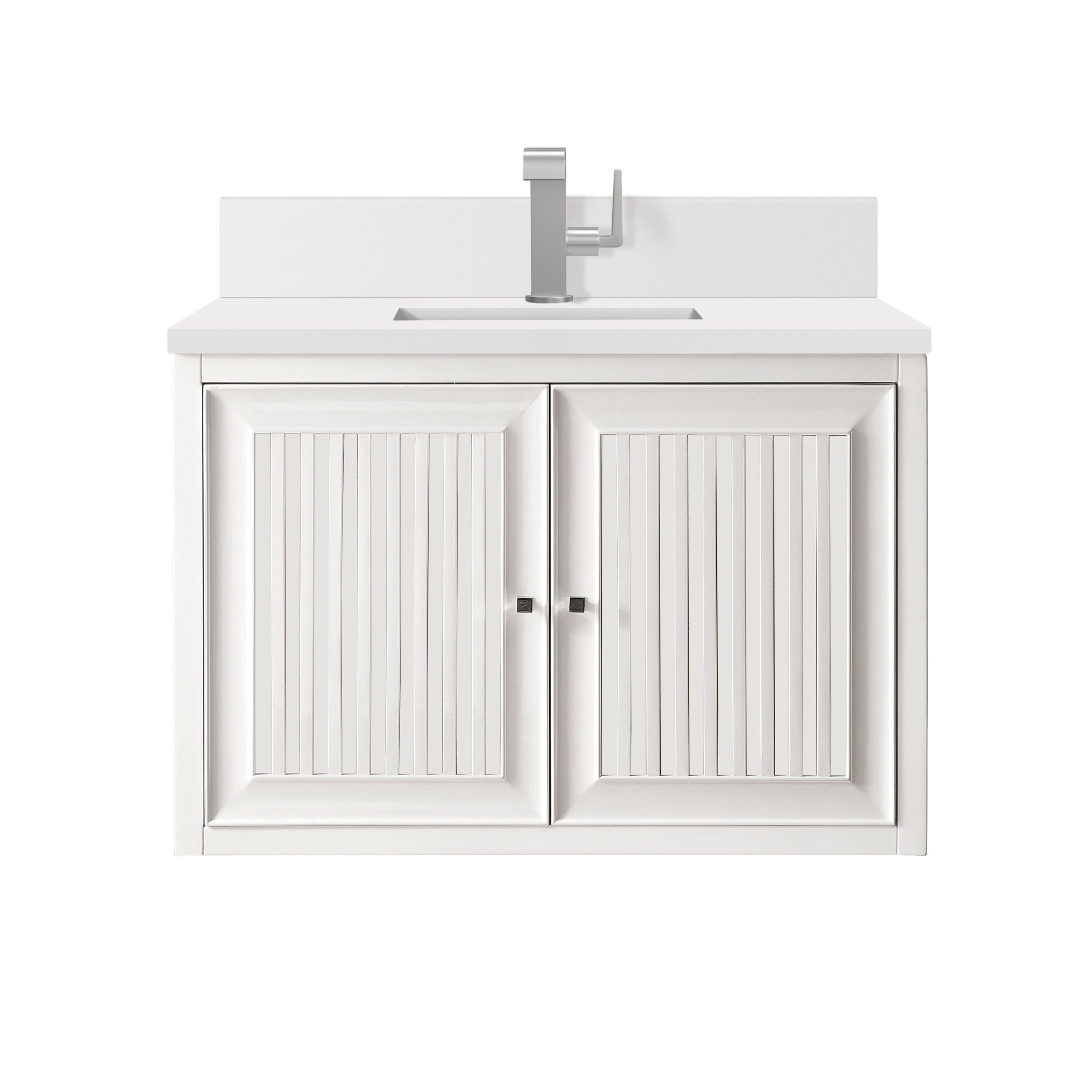James Martin Athens 30" Single Vanity in Glossy White with 3cm Countertop