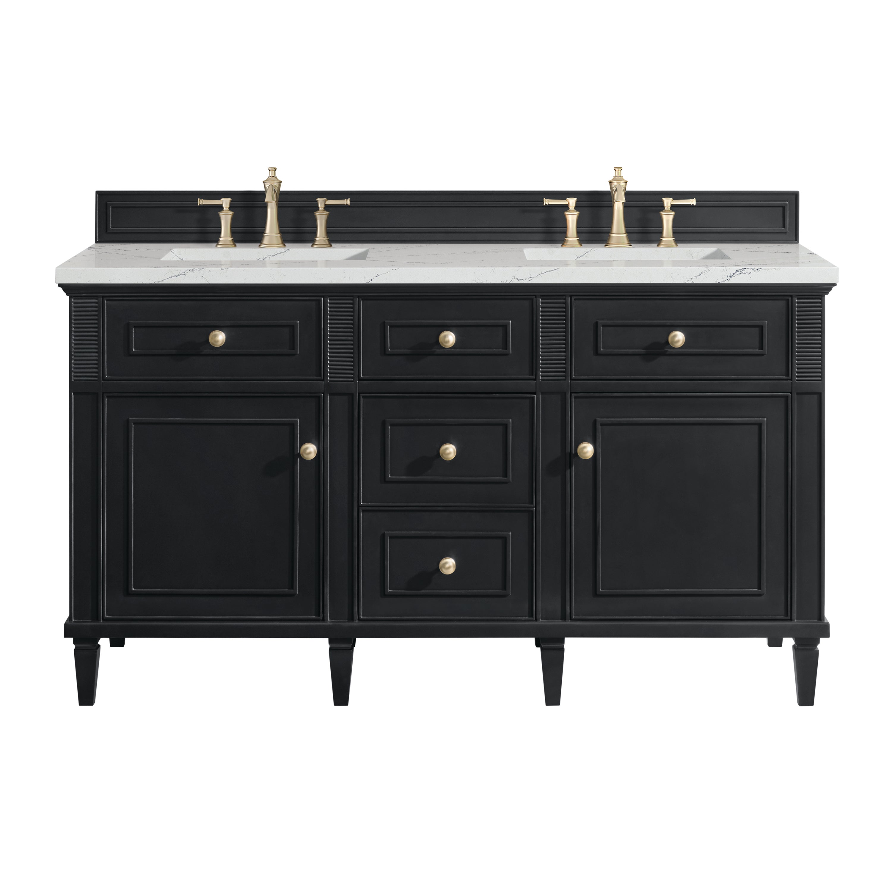 James Martin Lorelai 60" Double Vanity in Black Onyx with 3cm Countertop