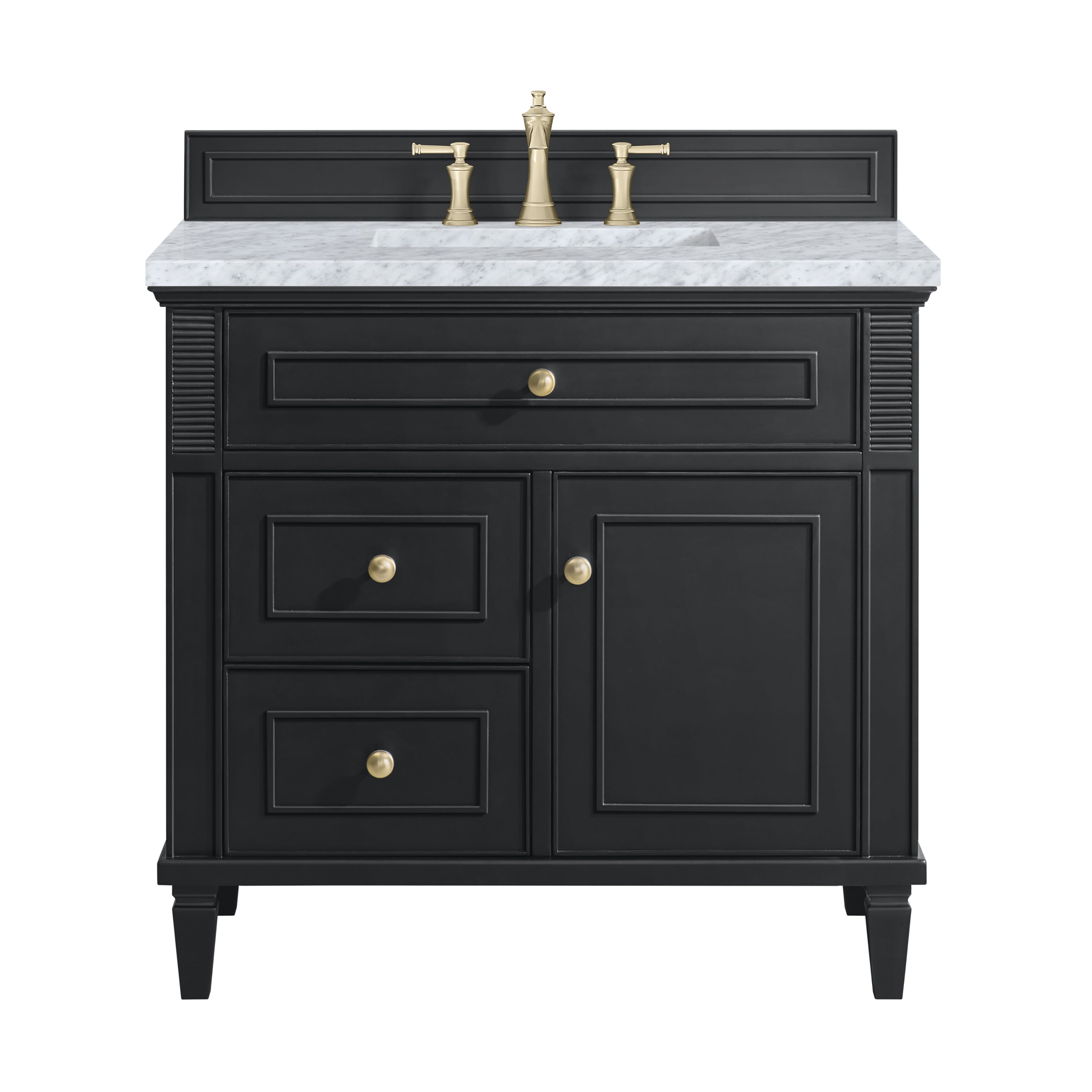 James Martin Lorelai 36" Single Vanity in Black Onyx with 3cm Countertop