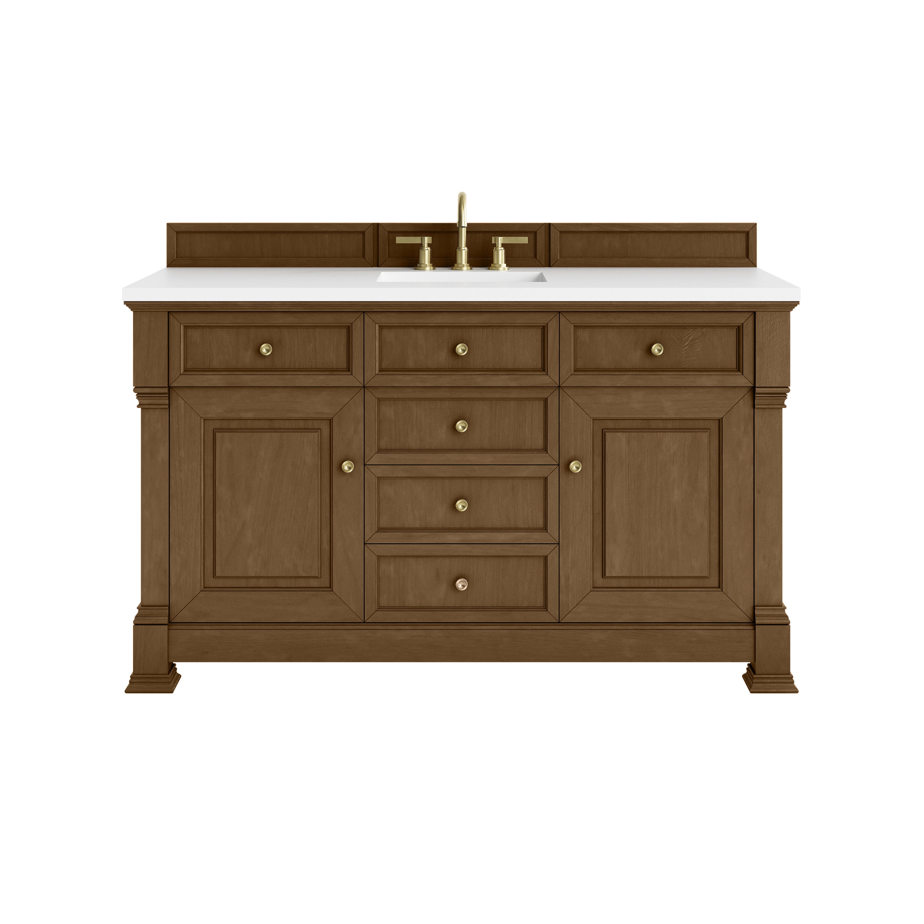 James Martin Brookfield 60" Single Vanity in Honey Oak with 3cm Countertop