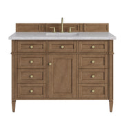 James Martin Brittany 48" Single Vanity in Pecan with 3cm Countertop and FreePower Wireless Charger