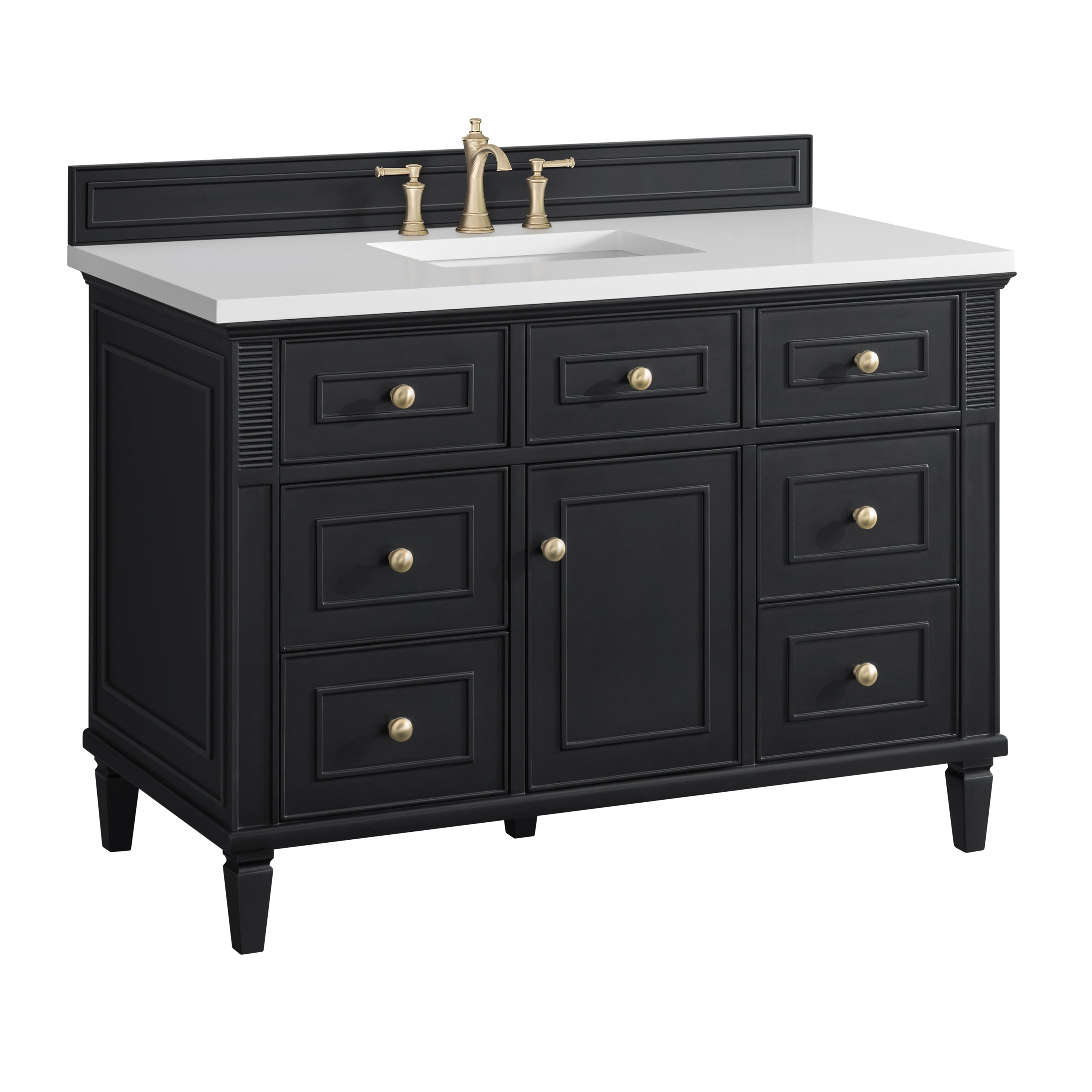 James Martin Lorelai 48" Single Vanity in Black Onyx with 3cm Countertop