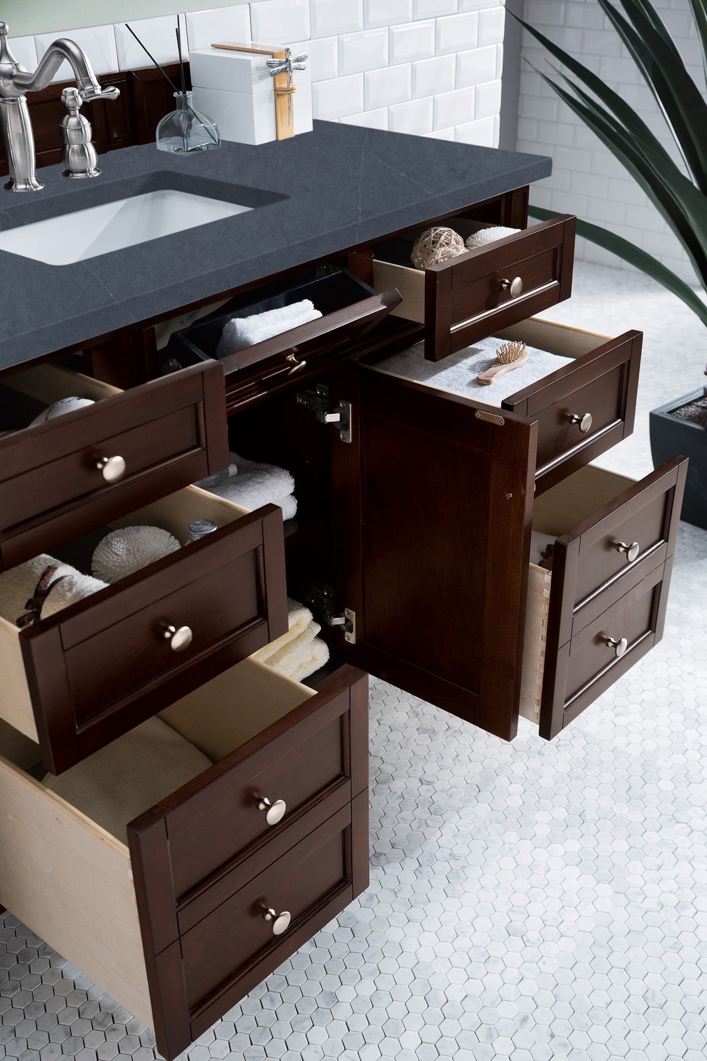 James Martin Brittany 48" Single Vanity in Burnished Mahogany with 3cm Countertop