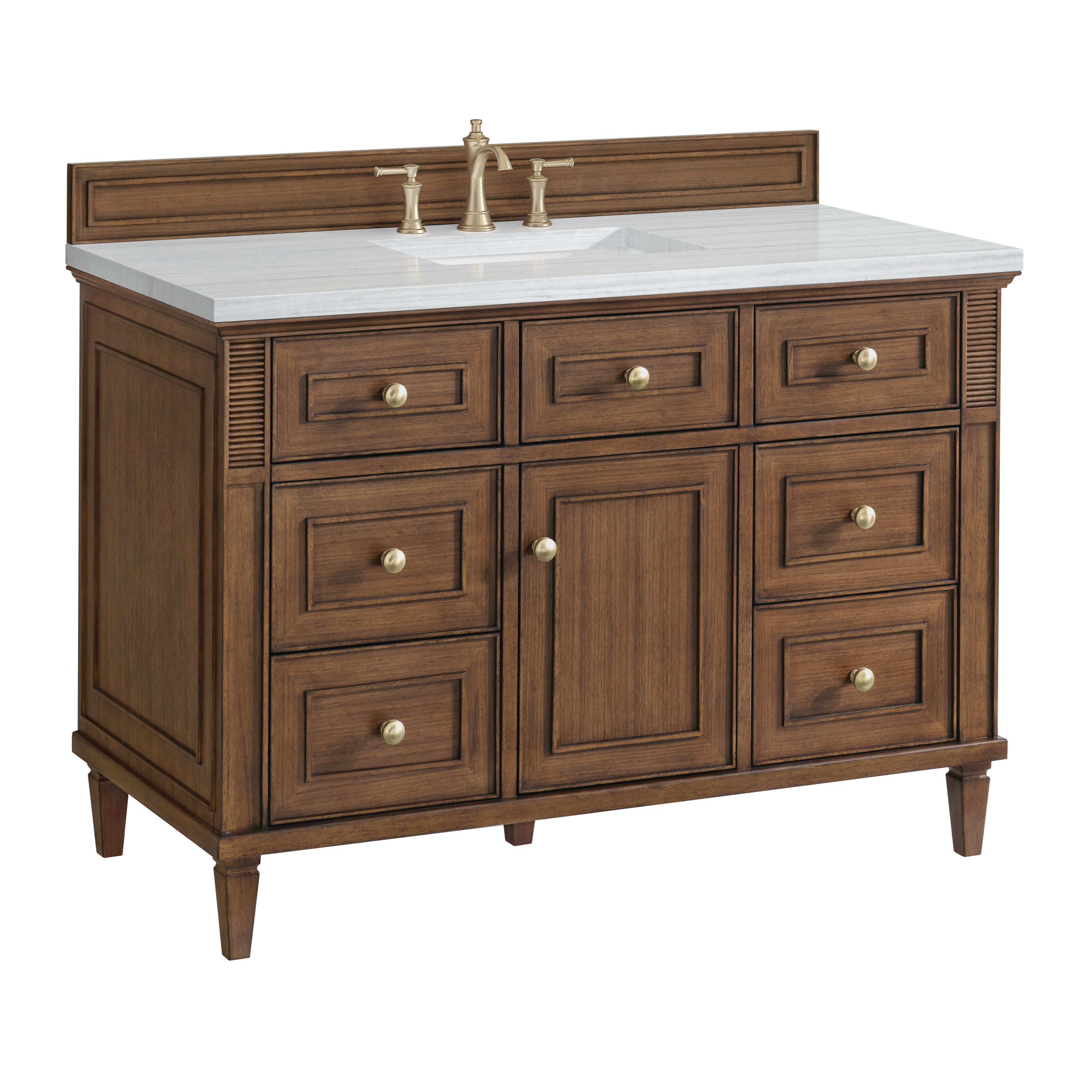 James Martin Lorelai 48" Single Vanity in Mid-Century Walnut with 3cm Countertop
