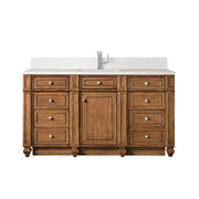 James Martin Bristol 60" Single Vanity in Saddle Brown with 3cm Countertop