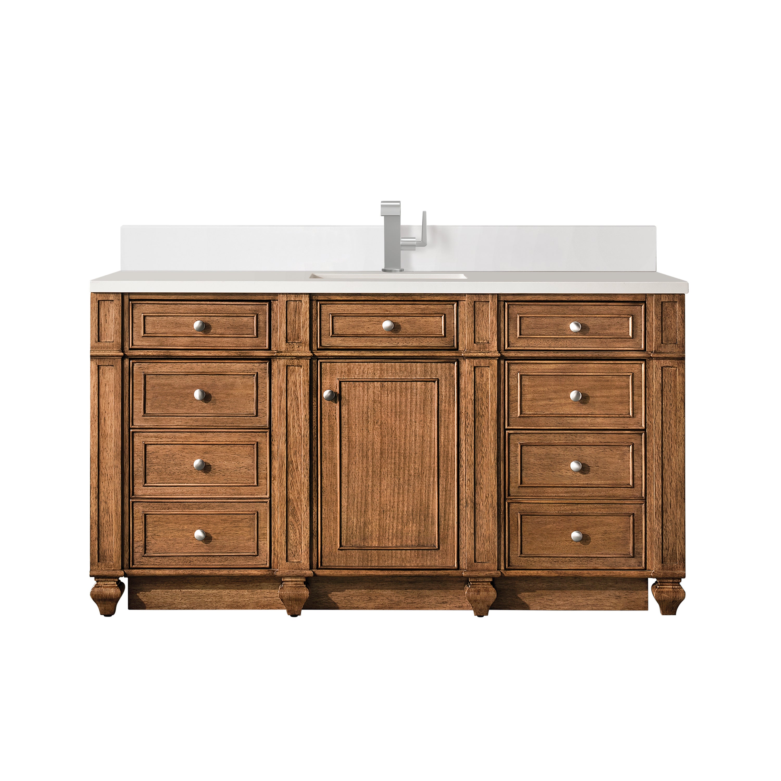 James Martin Bristol 60" Single Vanity in Saddle Brown with 3cm Countertop