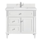 James Martin Lorelai 36" Single Vanity in Bright White with 3cm Countertop