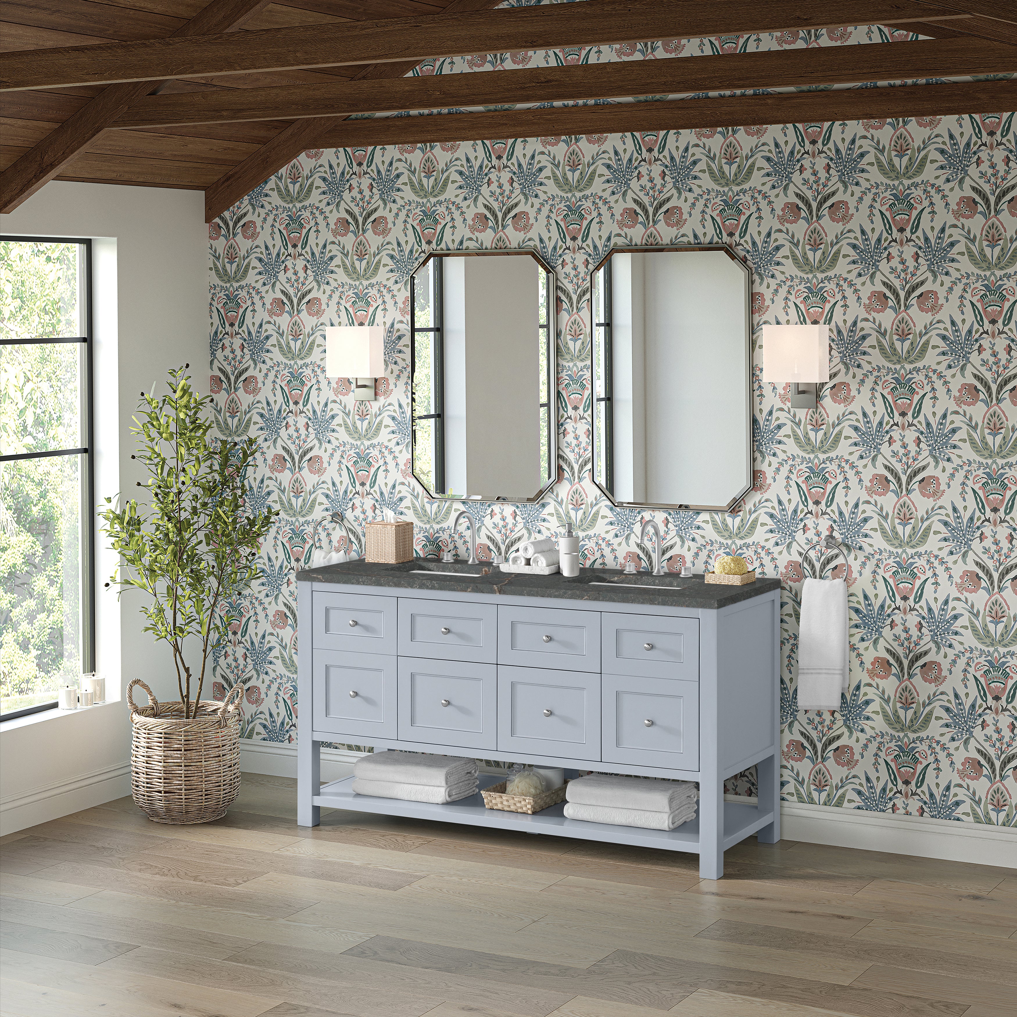 James Martin Breckenridge 60" Double Vanity in Serenity Blue with 3cm Countertop