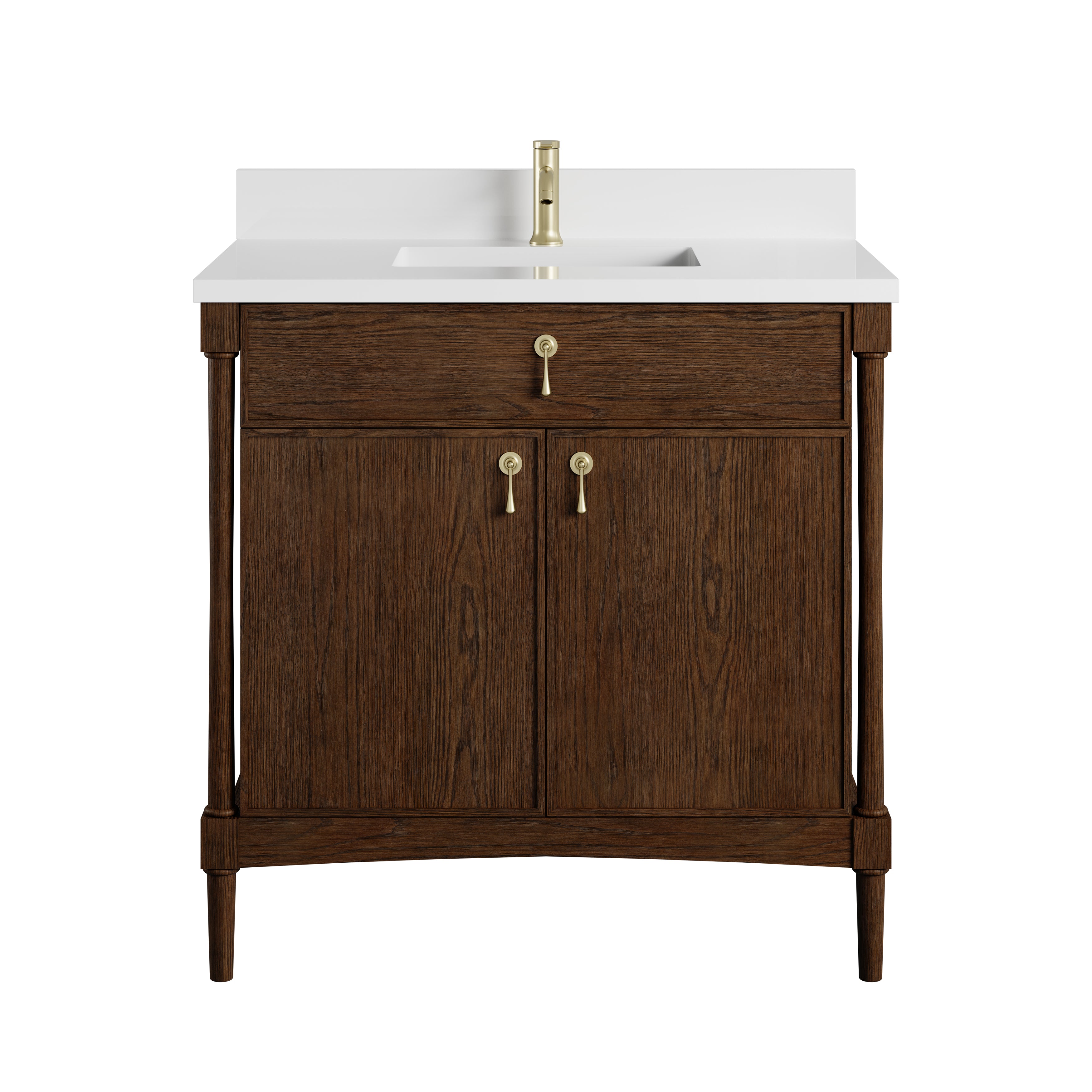 James Martin Kinnsden 36" Single Vanity in Sable Oak with 3cm Countertop