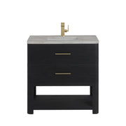 James Martin Lucian 36" Single Vanity in Carbon Oak with 3cm Countertop