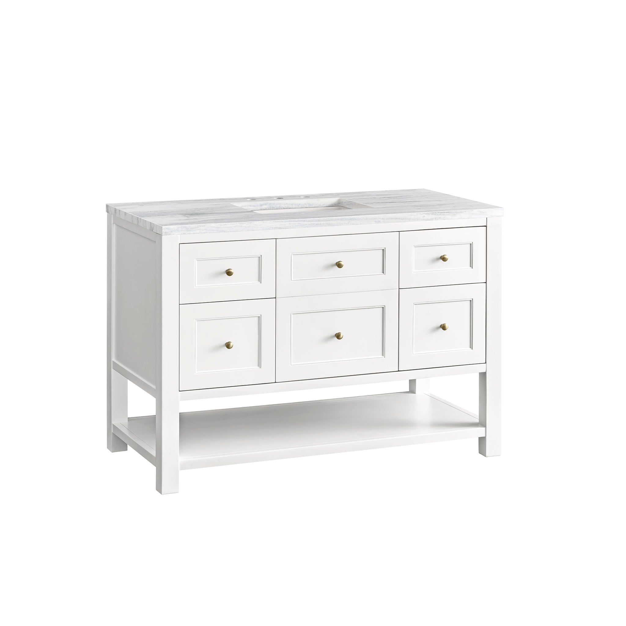 James Martin Breckenridge 48" Single Vanity in Bright White with 3cm Countertop