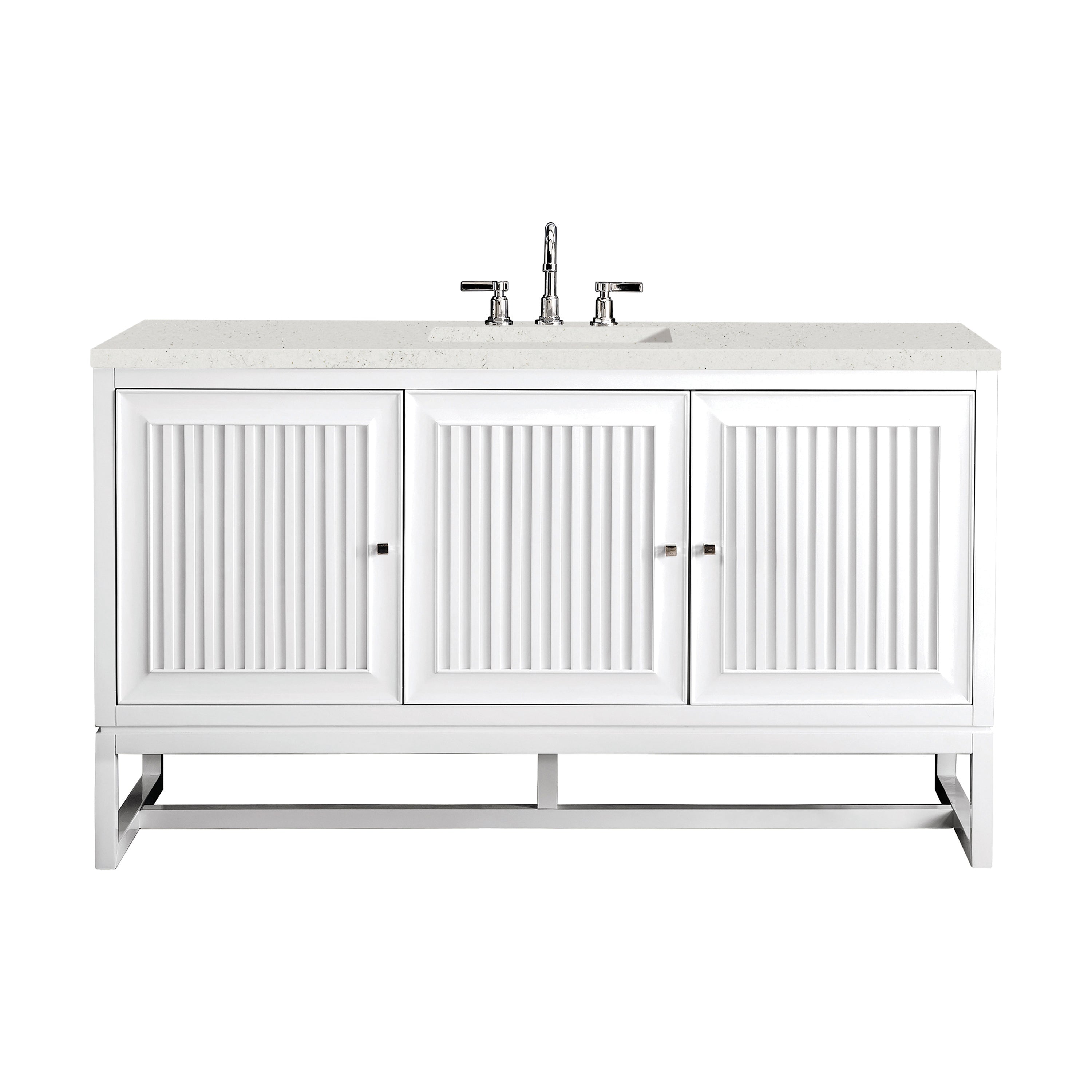 James Martin Athens 60" Single Vanity in Glossy White with 3cm Countertop
