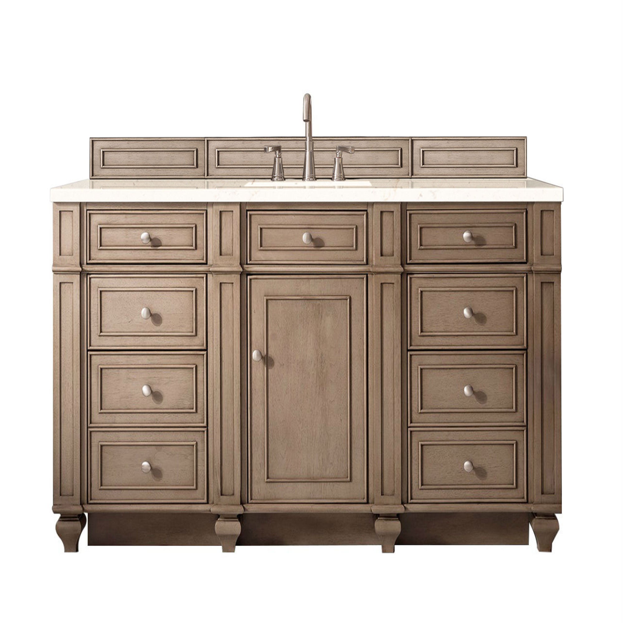 James Martin Bristol 60" Single Vanity in Whitewashed Walnut with 3cm Countertop
