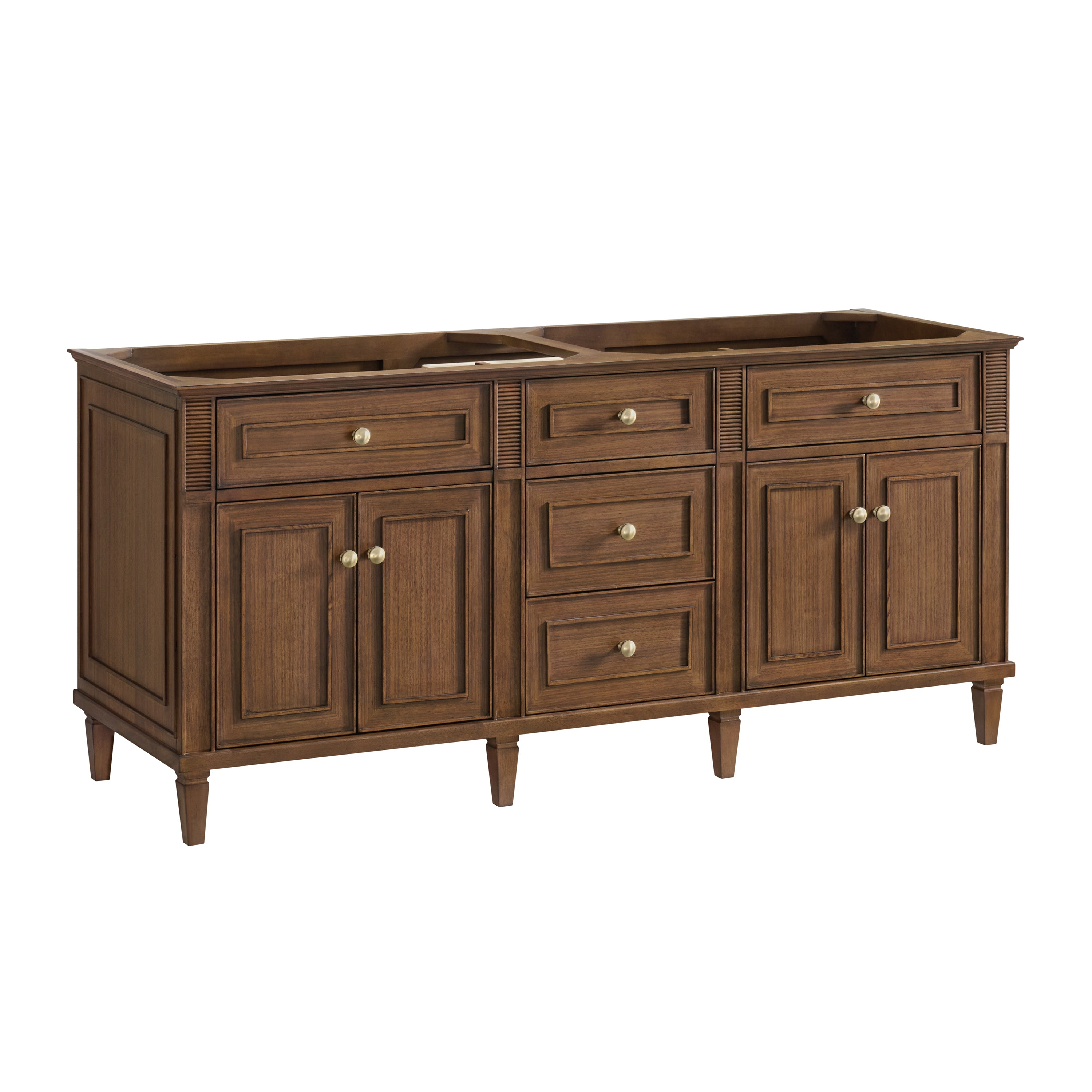 James Martin Lorelai 72"Double Vanity in Mid-Century Walnut with 3cm Countertop