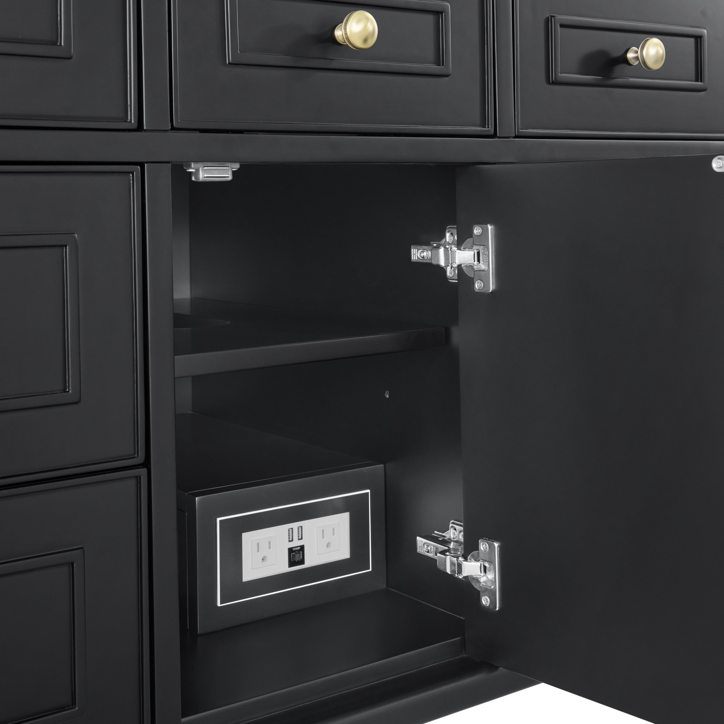 James Martin Lorelai 48" Single Vanity in Black Onyx with 3cm Countertop