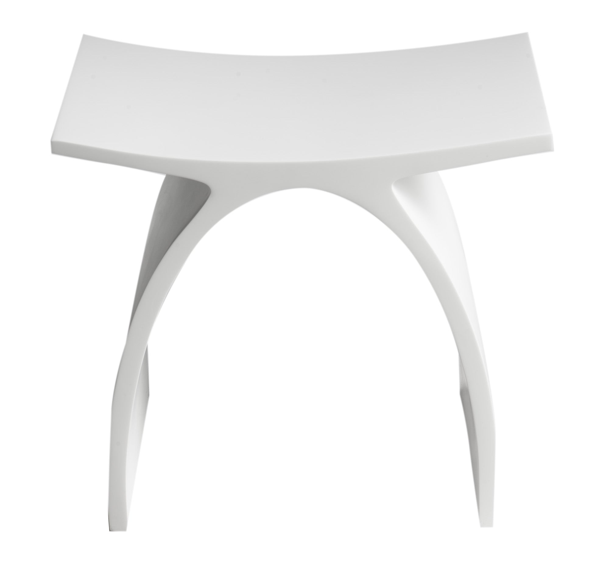 ALFI brand  ABST77 Arched White Matte Solid Surface Resin Bathroom / Shower Stool