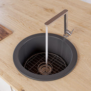 ALFI brand ABF1818R Round 18" x 18" Undermount / Drop In Fireclay Prep Sink