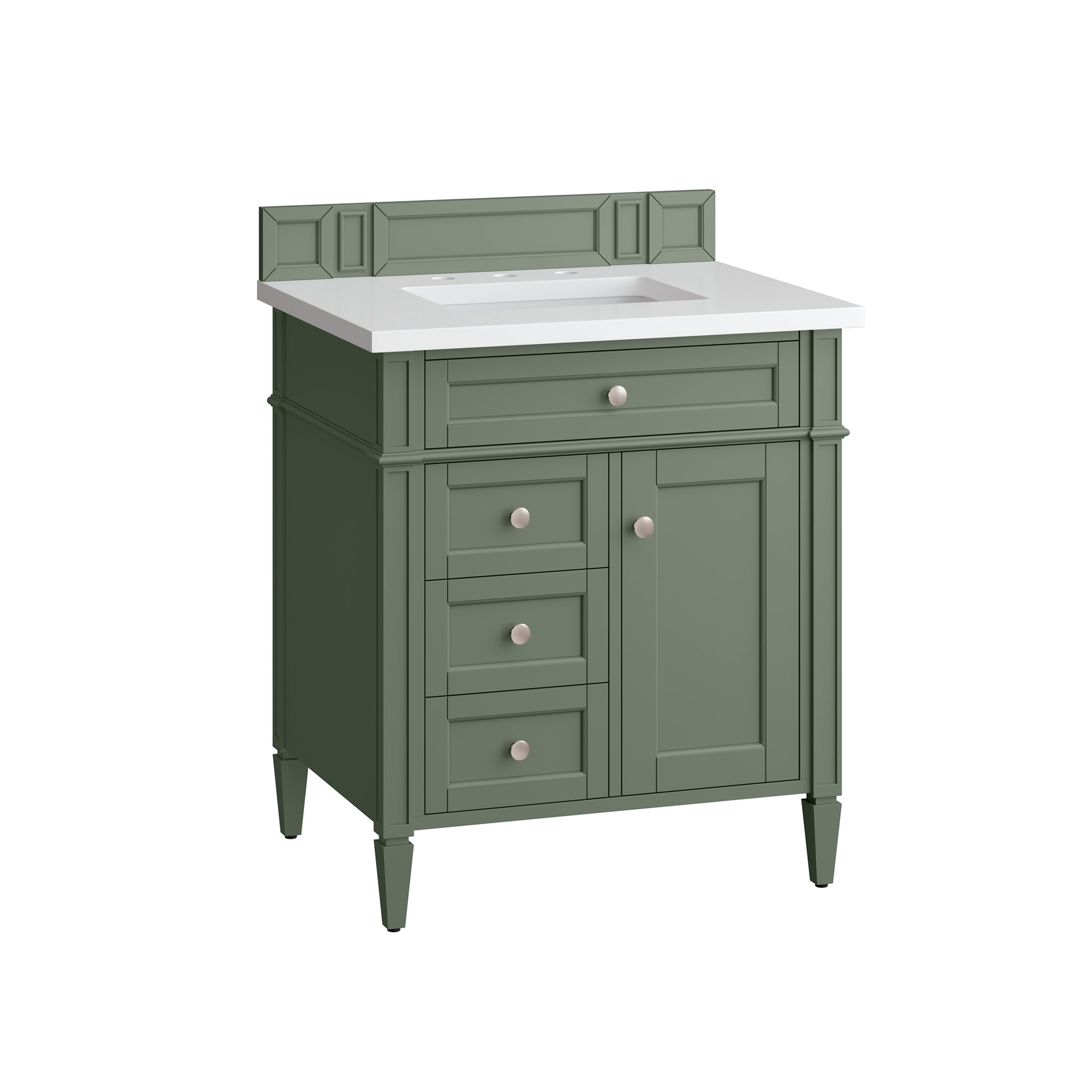 James Martin Brittany 30" Single Vanity in Smokey Celadon with 3cm Countertop