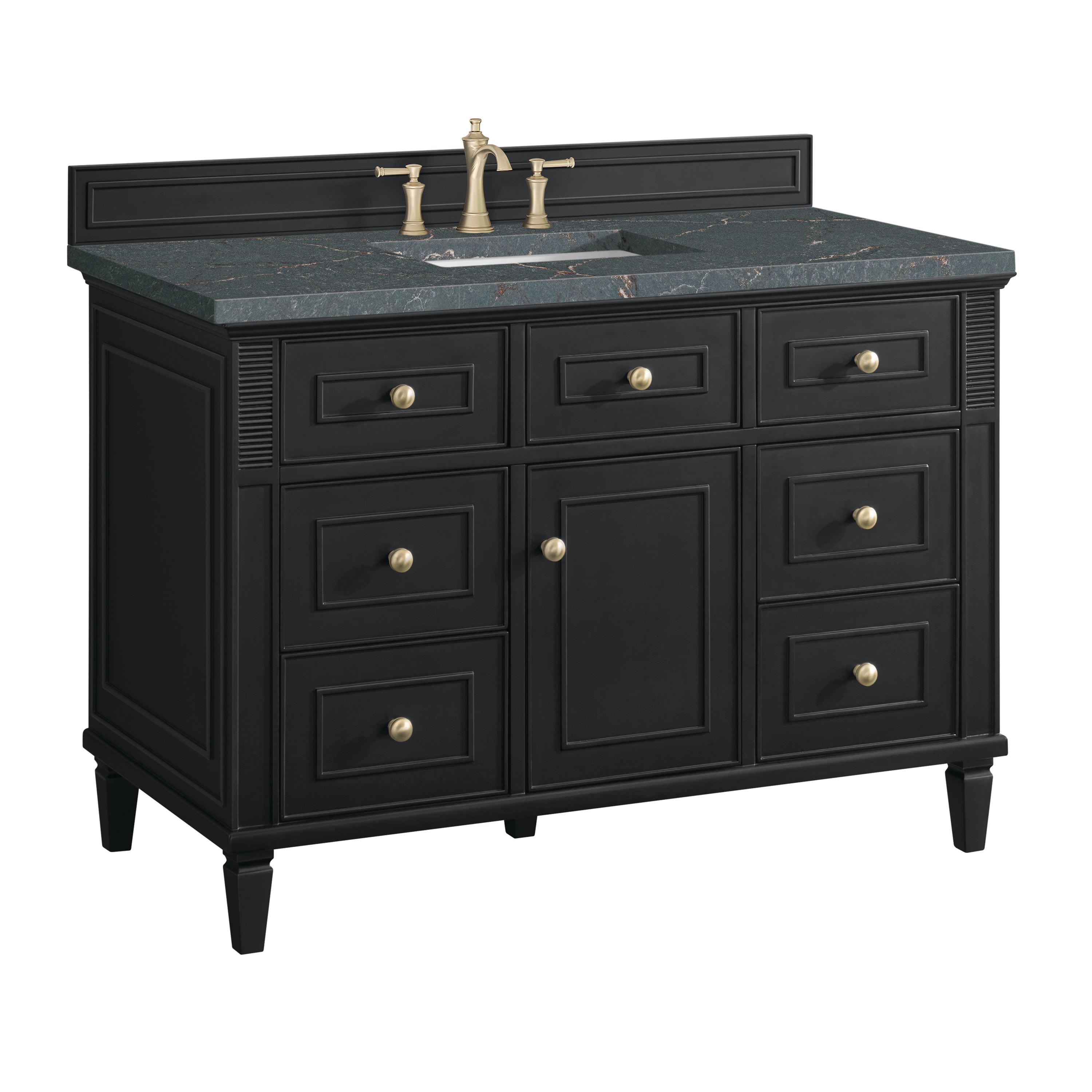 James Martin Lorelai 48" Single Vanity in Black Onyx with 3cm Countertop and FreePower Wireless Charger