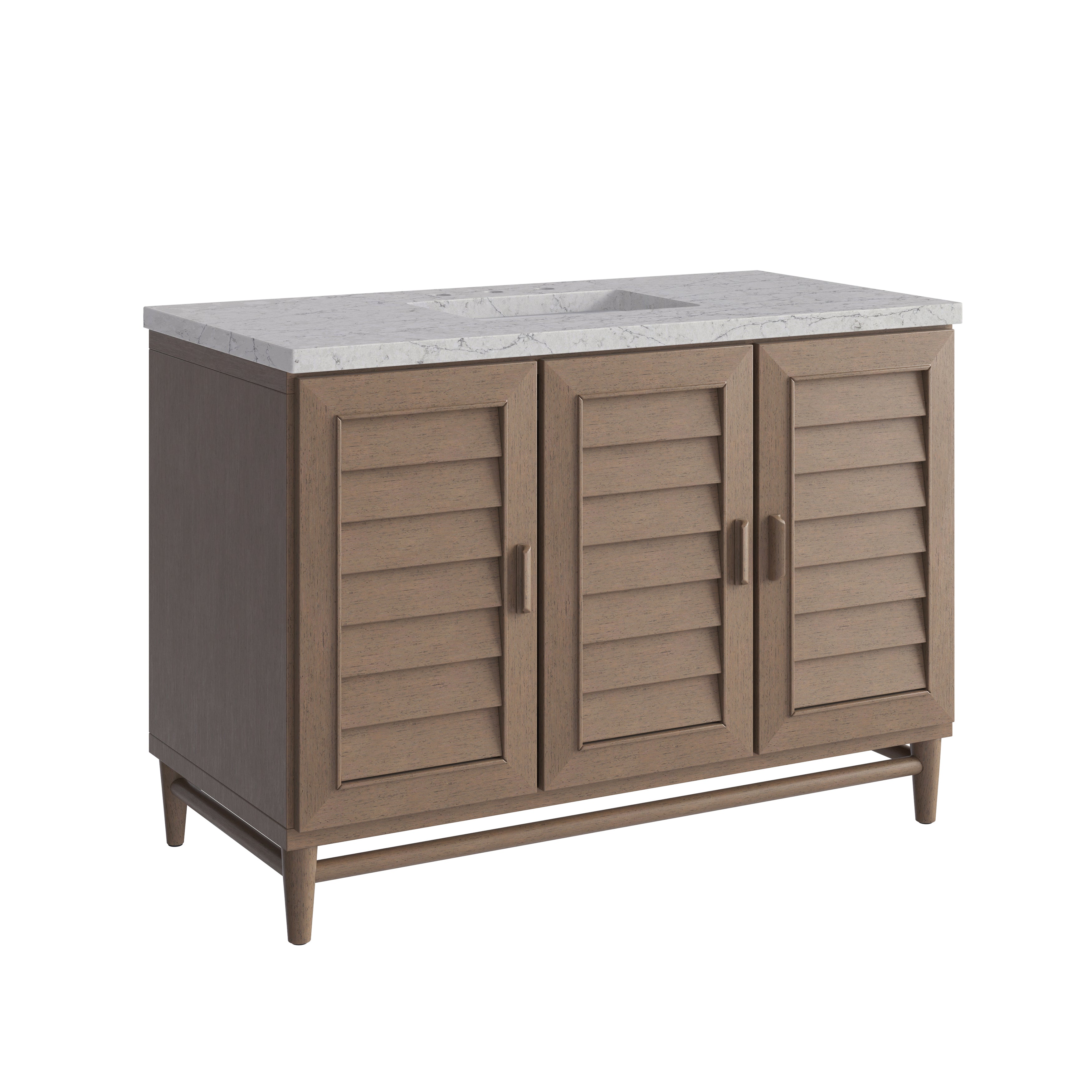 James Martin Portland 48" Single Vanity in Whitewashed Walnut with 3cm Countertop
