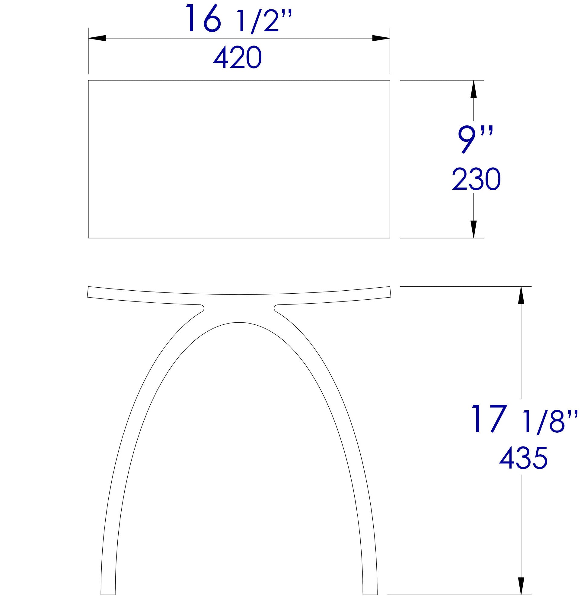 ALFI brand  ABST77BM Black Matte Arched Solid Surface Resin Bathroom / Shower Stool