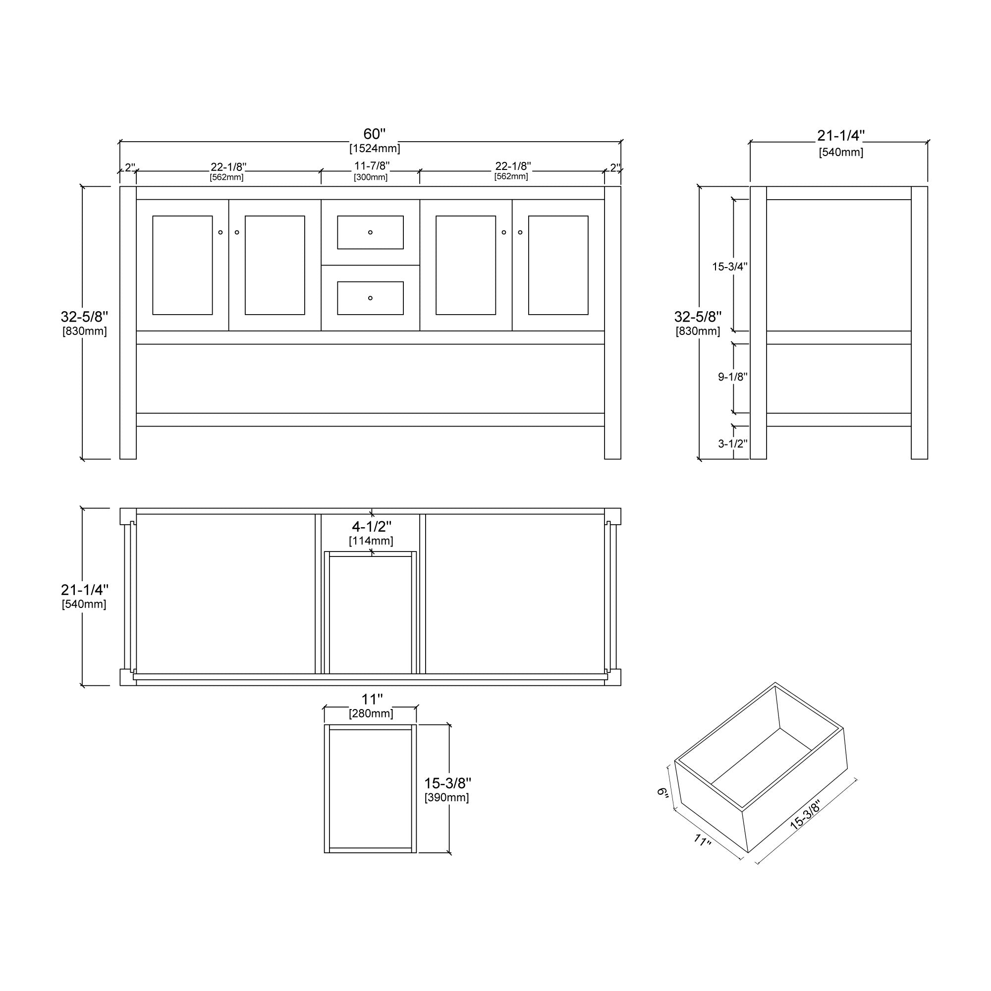 035 Series - 60 Inch Vanity