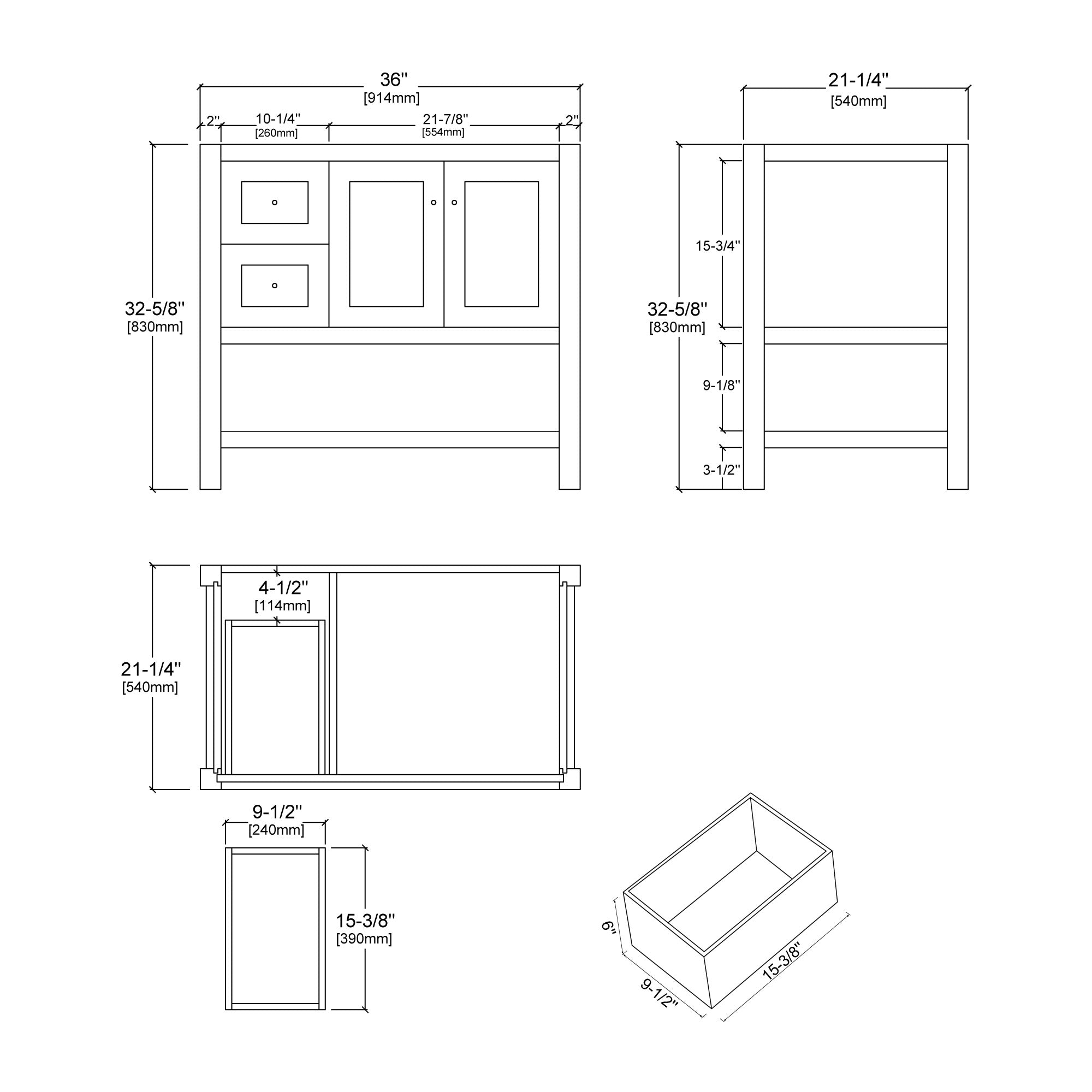 035 Series - 36 Inch Vanity