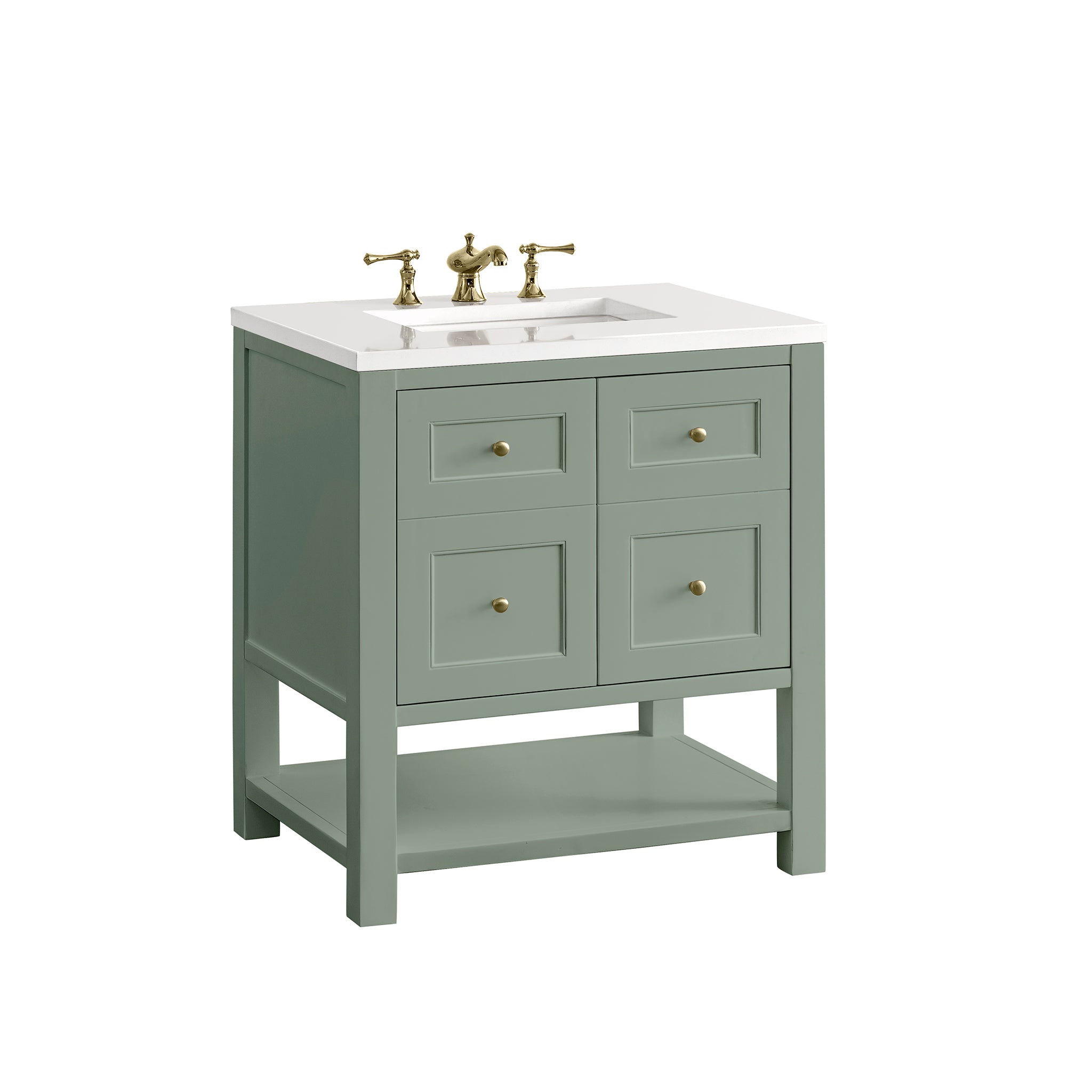 James Martin Breckenridge 30" Single Vanity in Smokey Celadon with 3cm Countertop