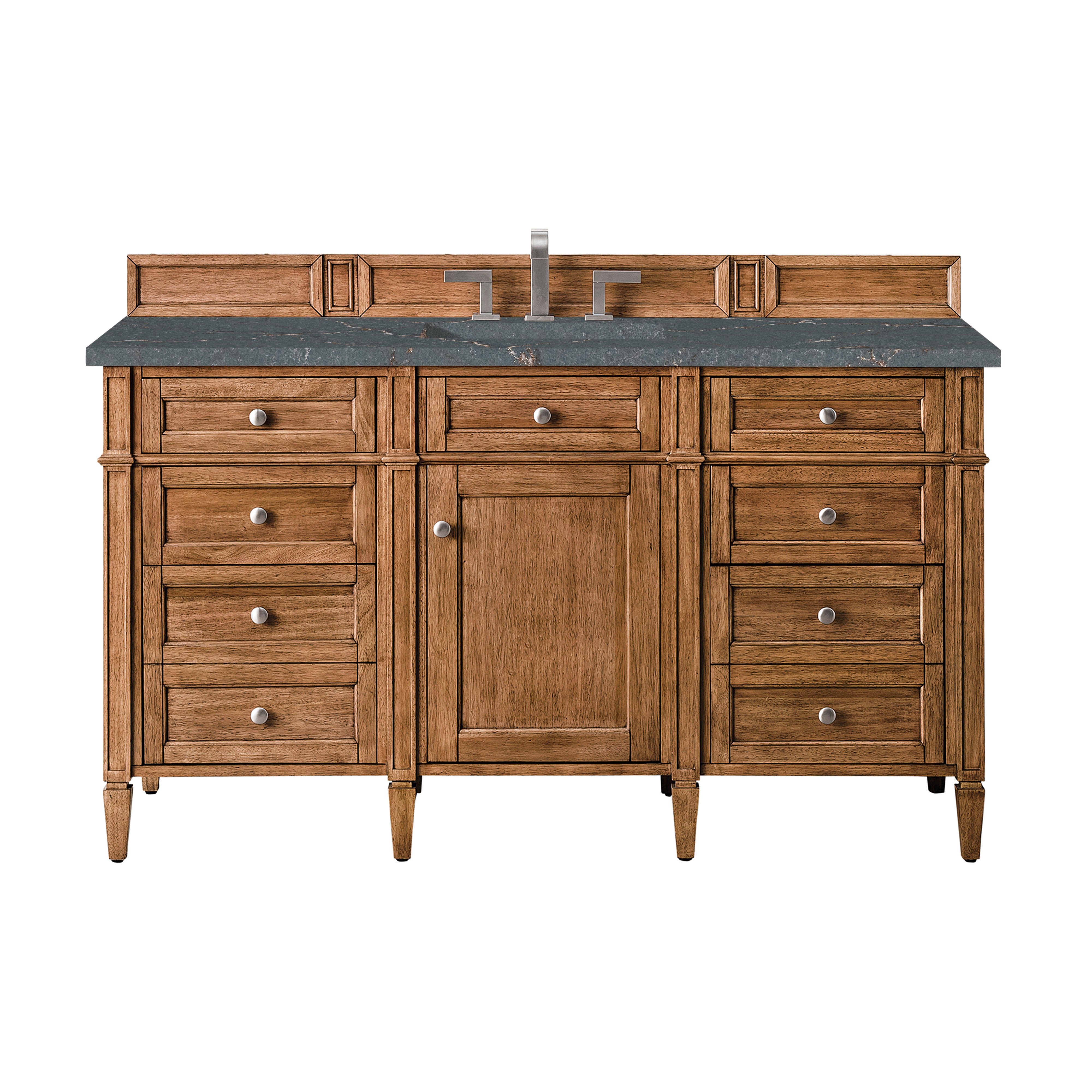 James Martin Brittany 60" Single Vanity in Saddle Brown with 3cm Countertop