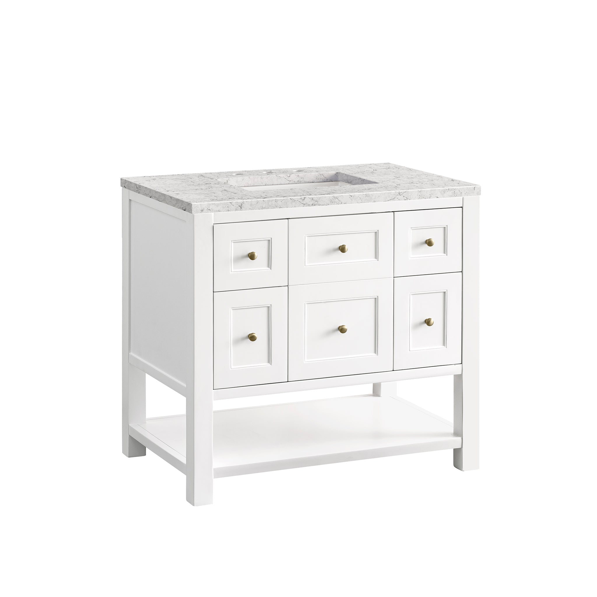 James Martin Breckenridge 36" Single Vanity in Bright White with 3cm Countertop