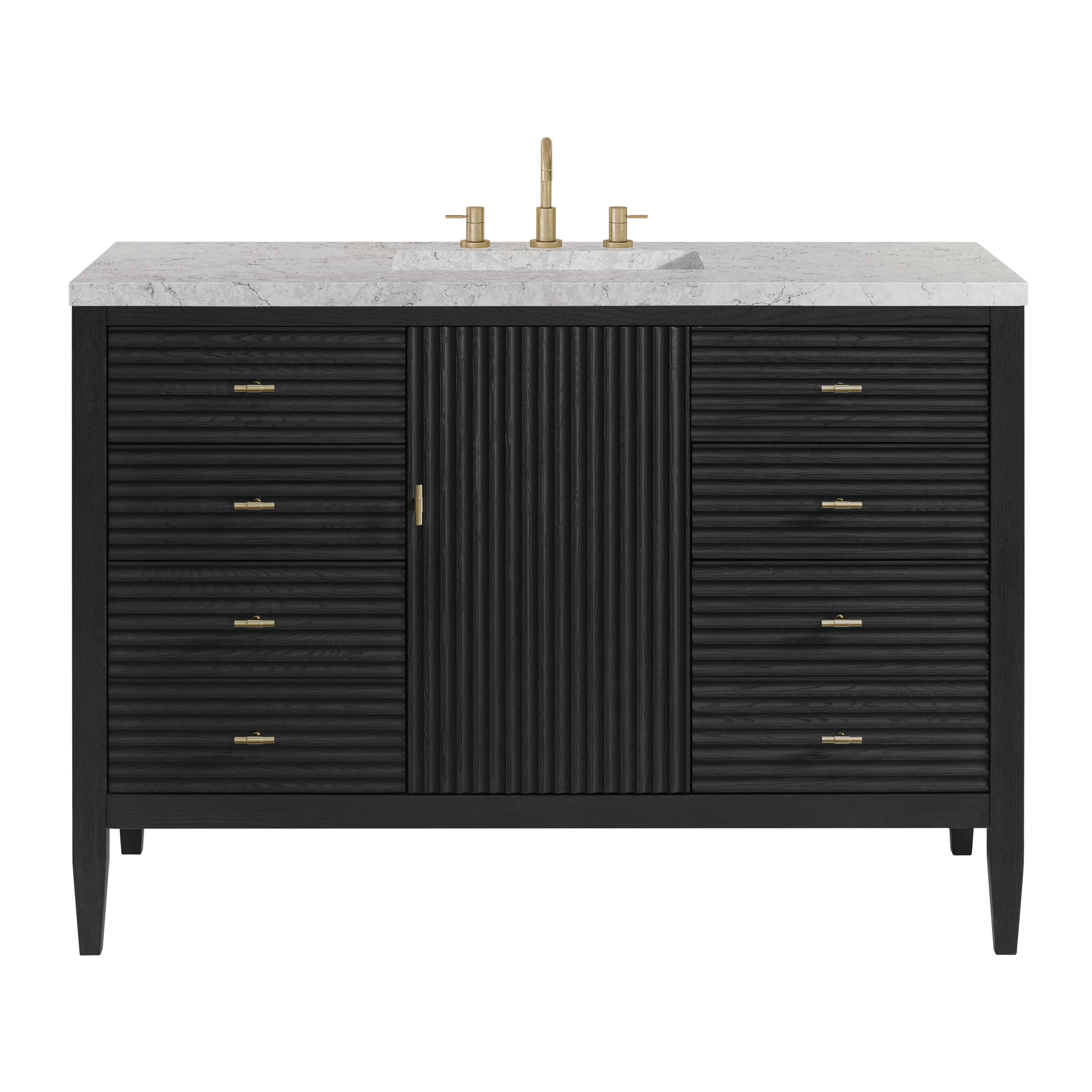 James Martin Myrrin 48" Single Vanity in Carbon Oak with 3cm Countertop