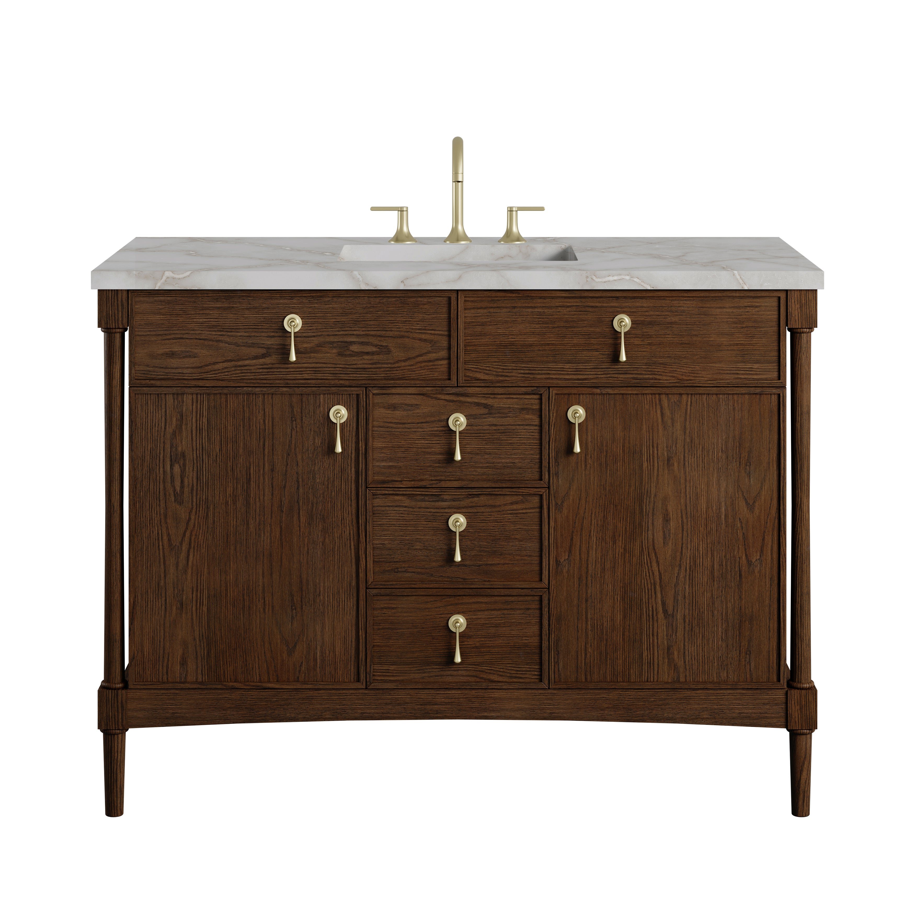 James Martin Kinnsden 48" Single Vanity in Sable Oak with 3cm Countertop and FreePower Wireless Charger