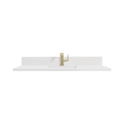 James Martin 48" Rectangular Single Hole, 3cm White Zeus Silestone Sink with Backsplash